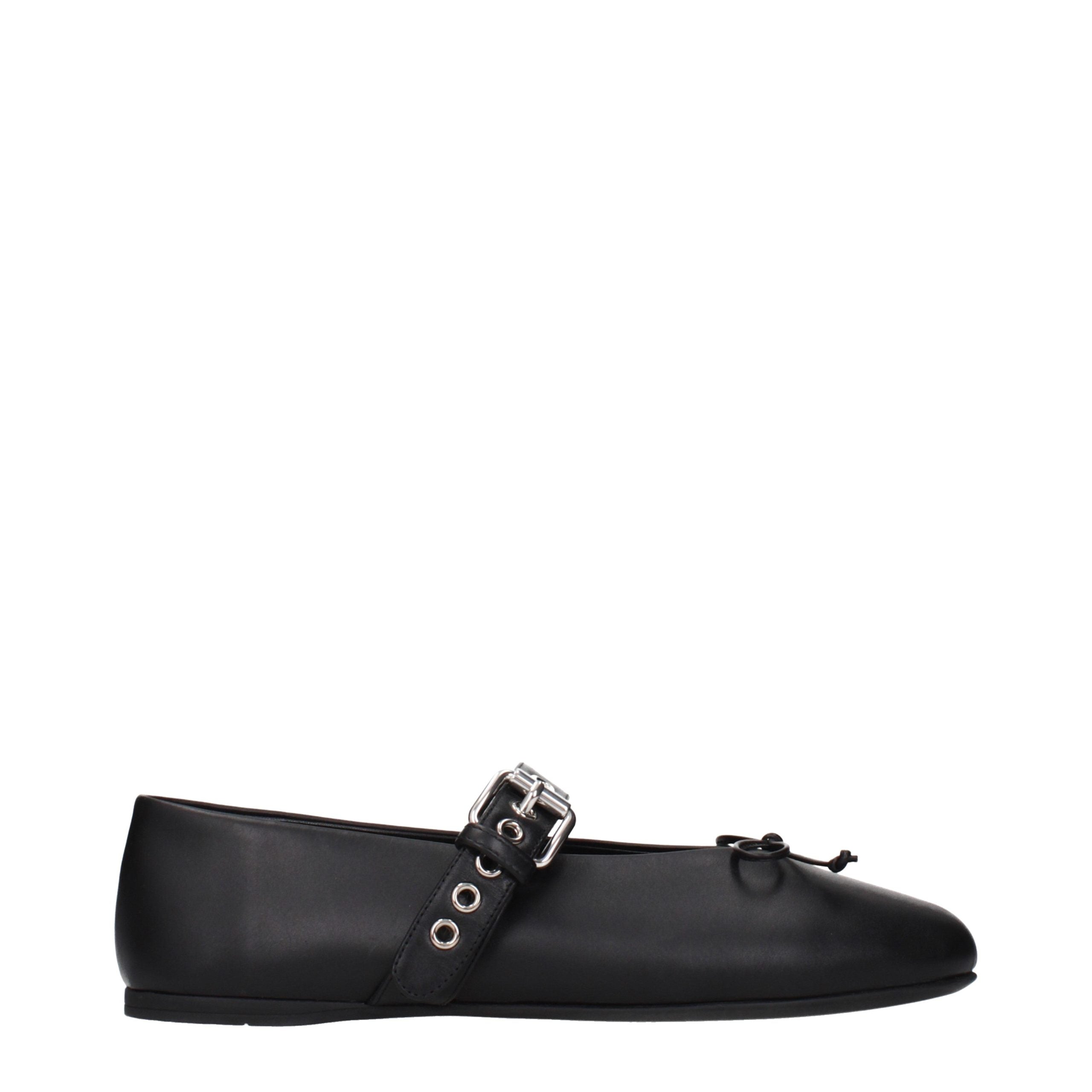Experience the allure of Miu Miu Black Leather Ballet Flats, where exquisite craftsmanship meets timeless elegance, perfect for the discerning individual.