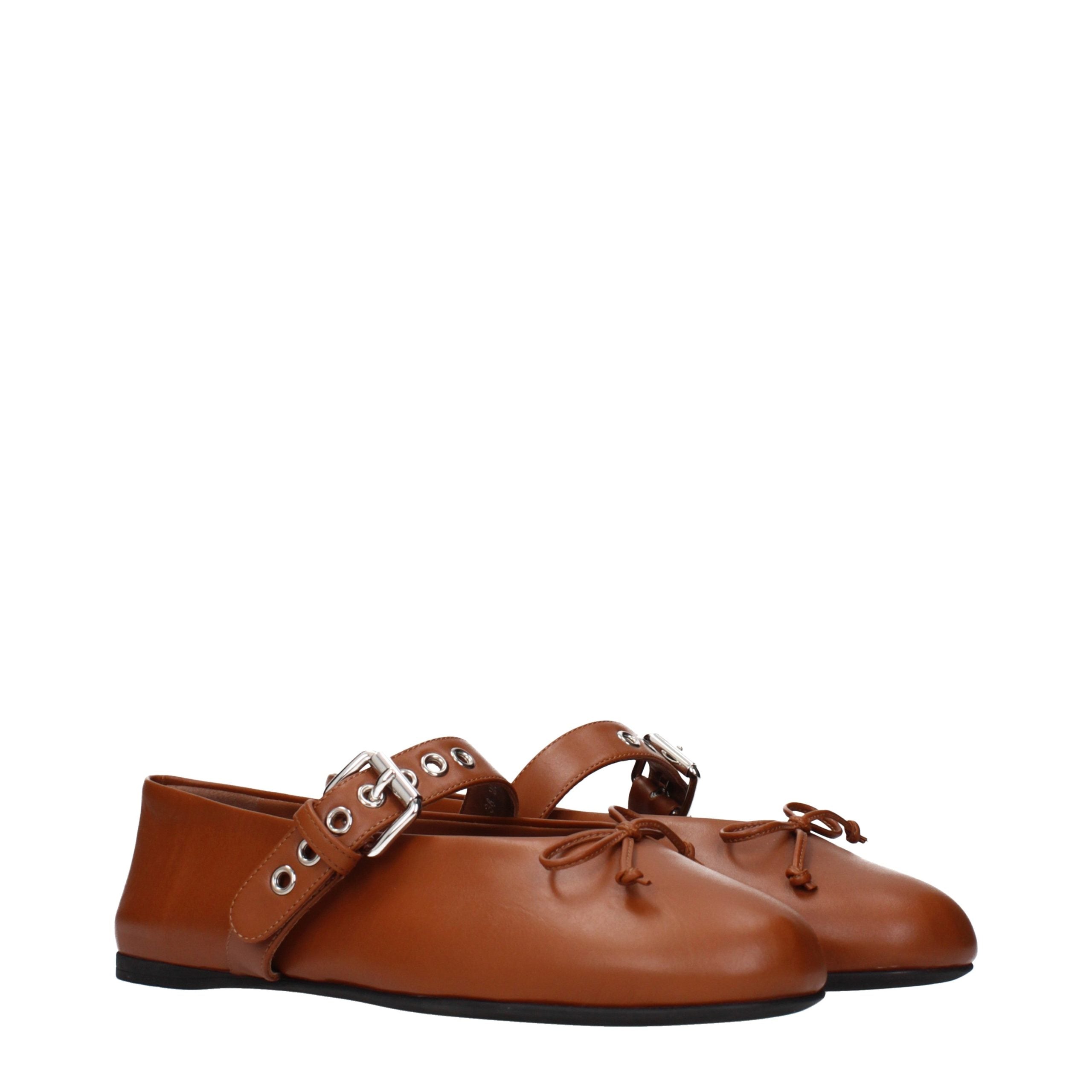 Discover Miu Miu's Brown Leather Ballet Flats, a masterpiece of craftsmanship and elegance, perfect for the discerning individual seeking timeless luxury.