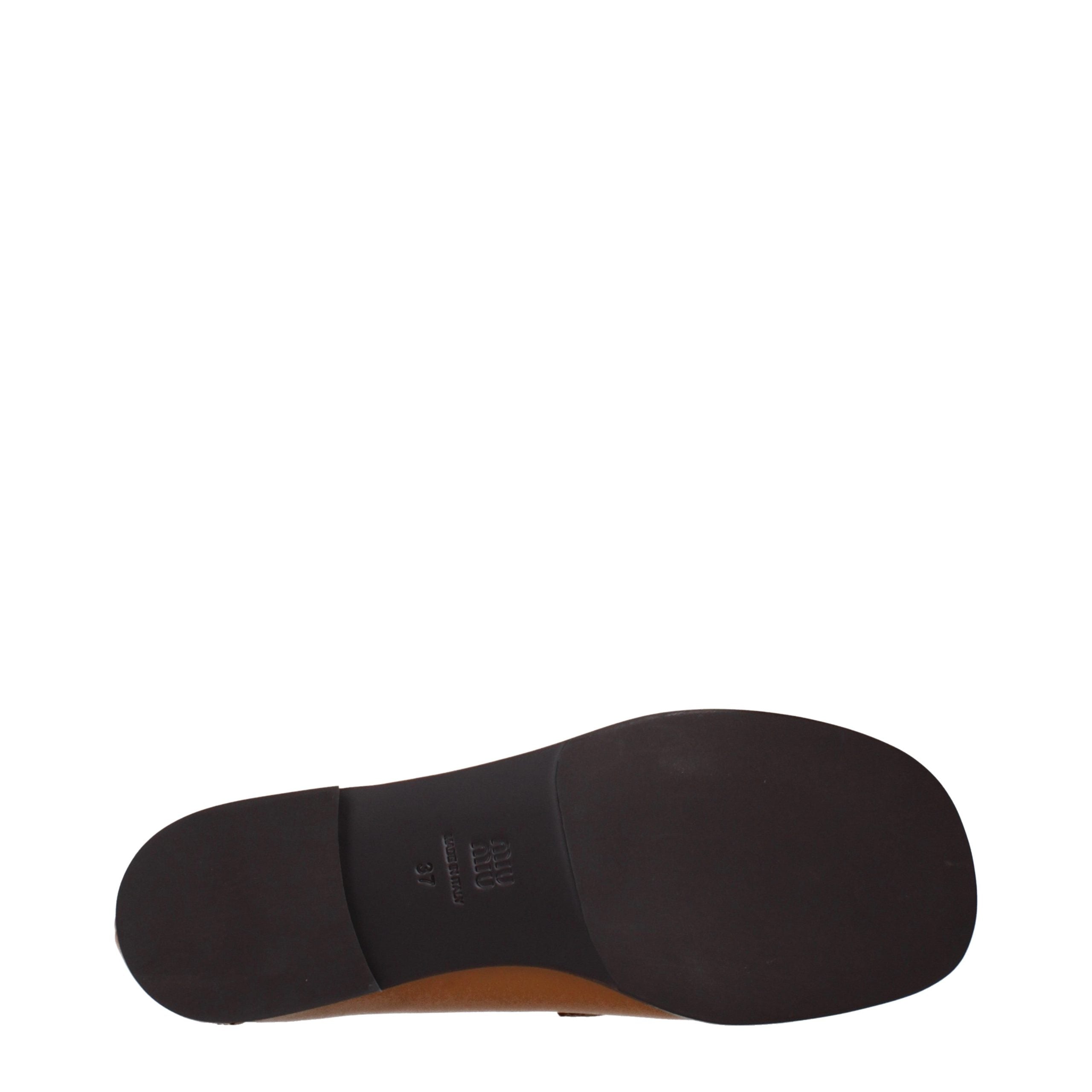 Indulge in Miu Miu's Brown Leather Slip-On Loafers, where exquisite craftsmanship meets timeless elegance, elevating your style with luxurious comfort and sophistication.