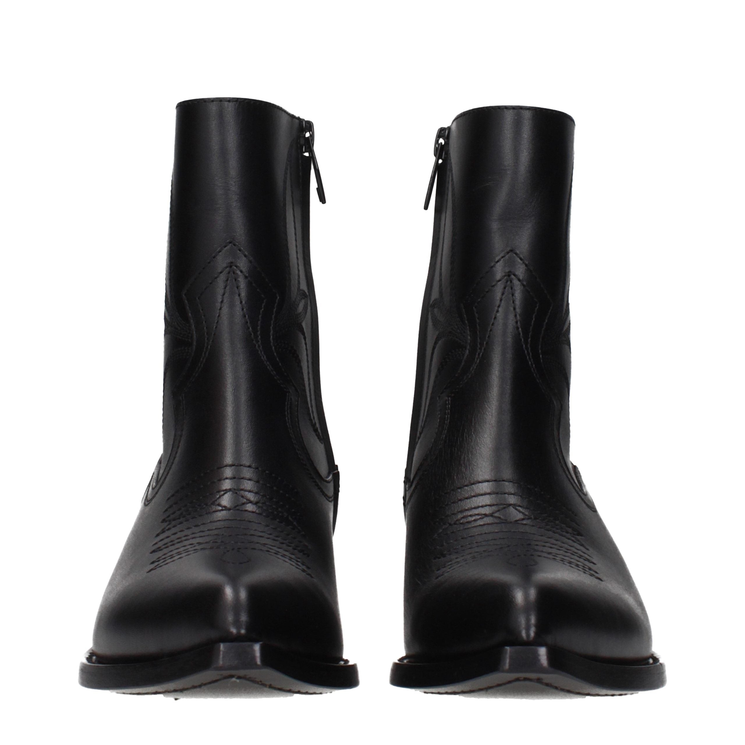 Celine Black Leather Ankle Boots - Artisanal Luxury Footwear