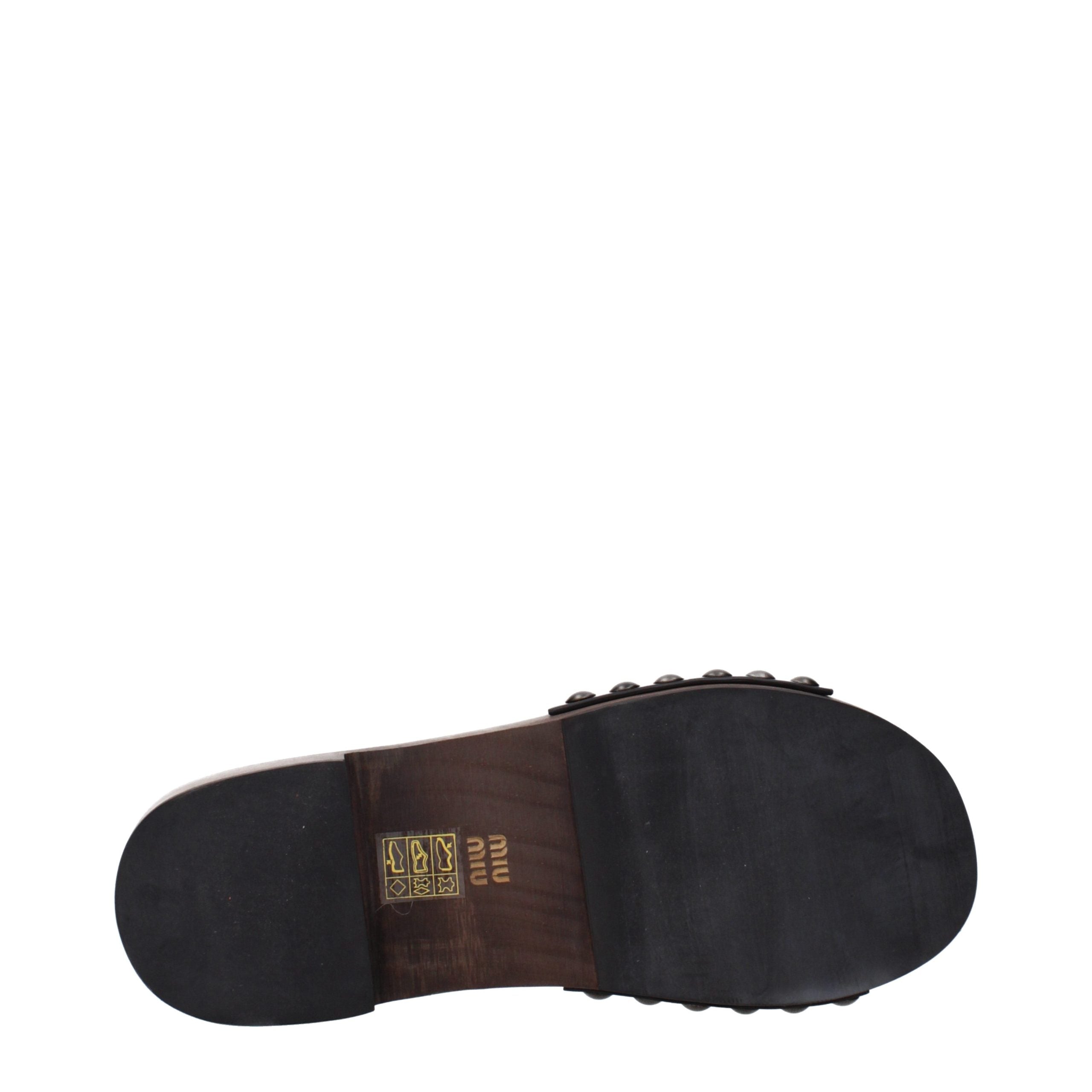 Experience the allure of Miu Miu Black Leather Slippers, where exquisite patent craftsmanship meets timeless elegance, perfect for the discerning individual.