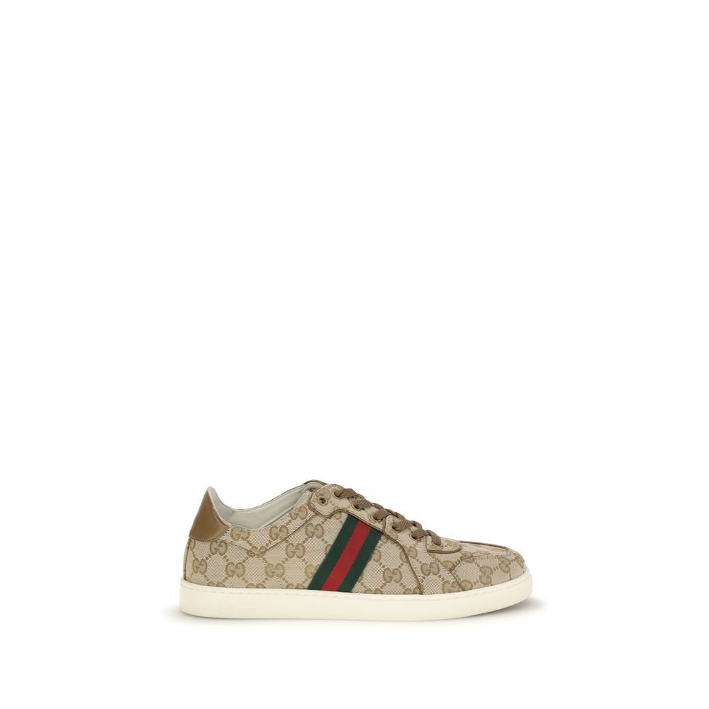 Gucci Beige Fabric Athletic Sneakers - Designer Luxury Footwear