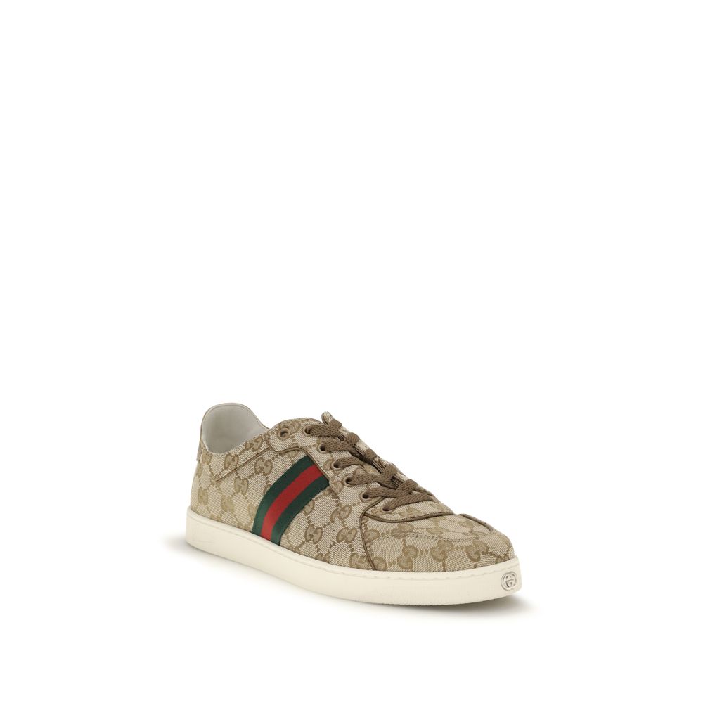 Gucci Beige Fabric Athletic Sneakers - Designer Luxury Footwear