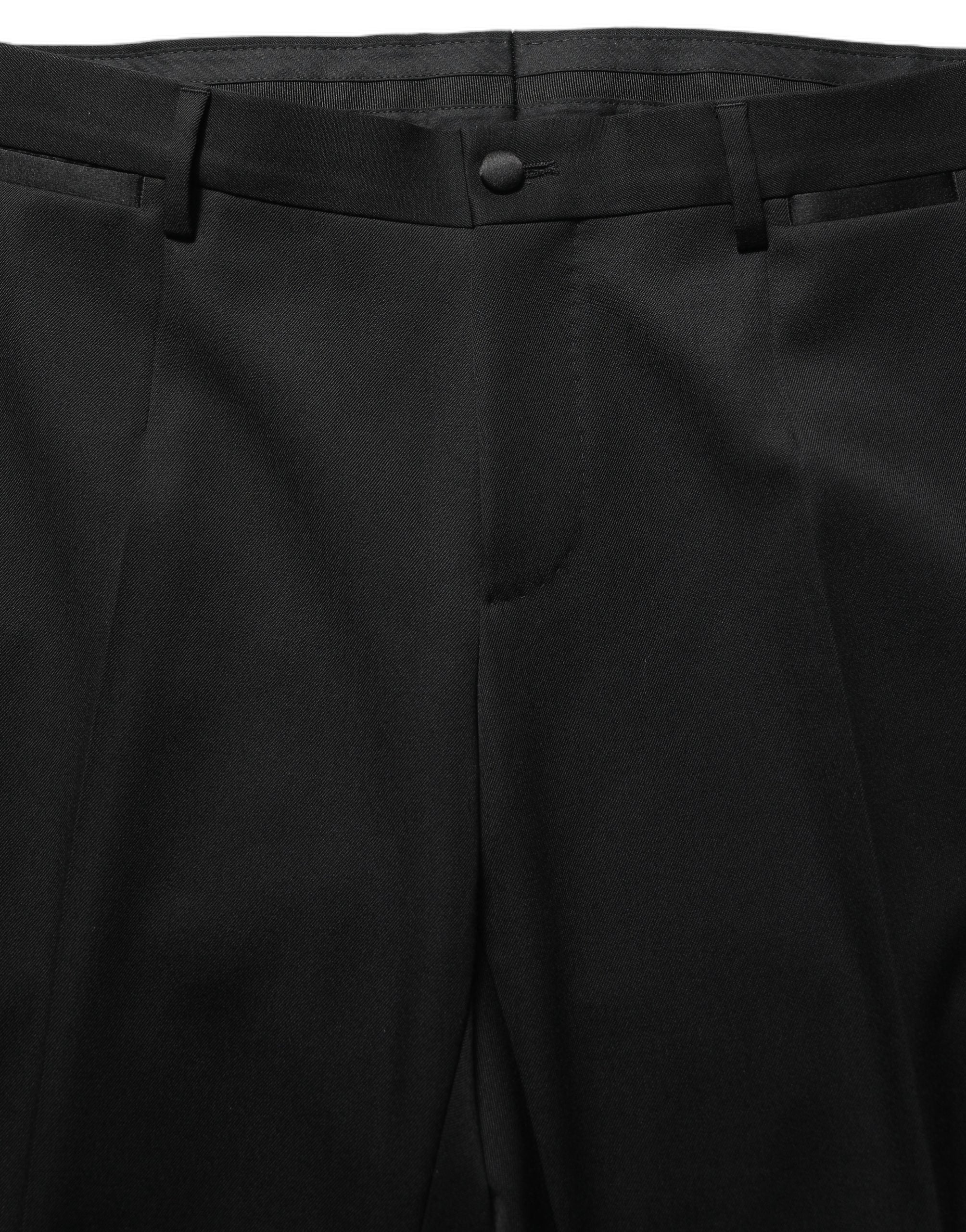 Dolce & Gabbana Black Wool Crystal Embellished Designer Suit