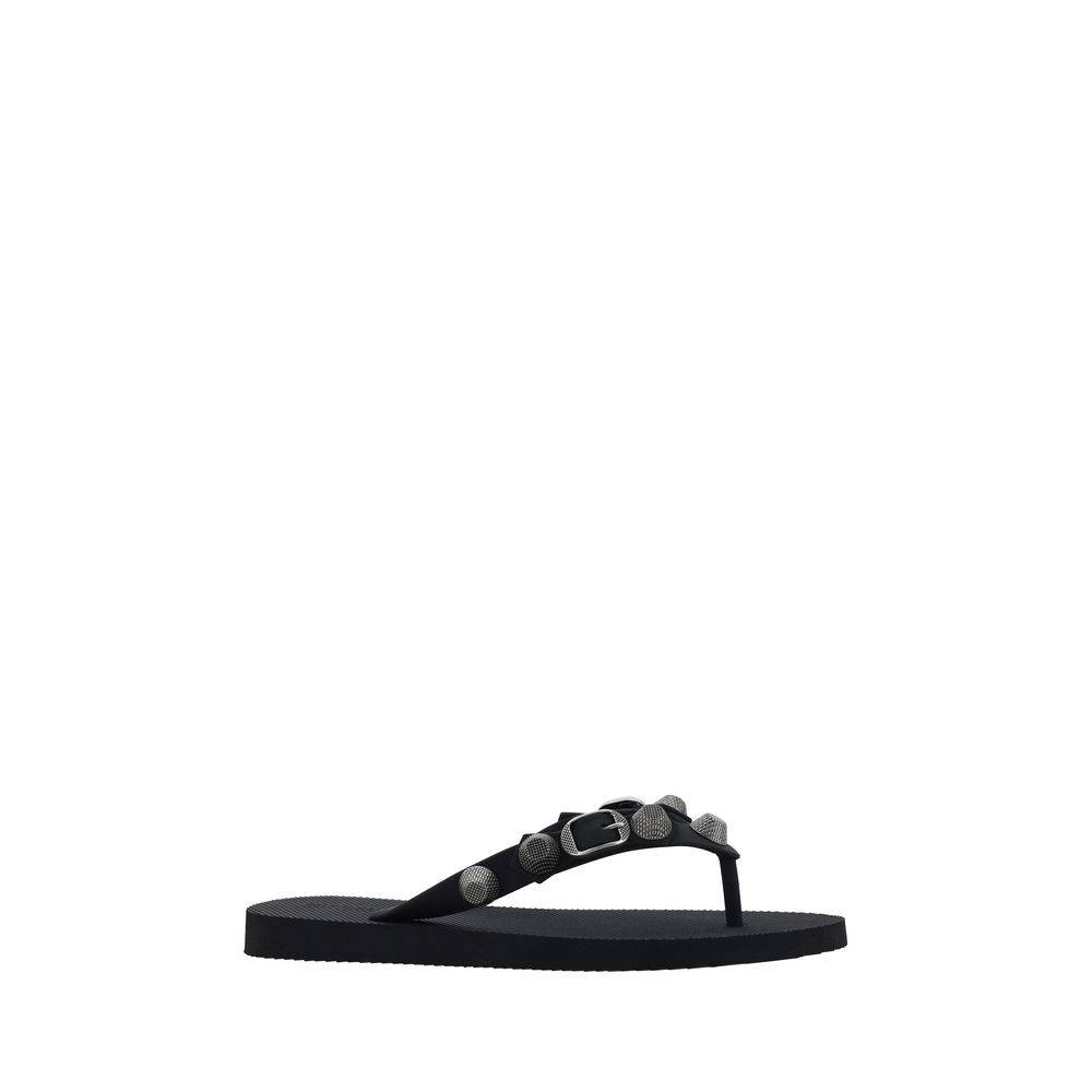 Balenciaga Black Flip-Flop Sandals - Artisanal Luxury Footwear