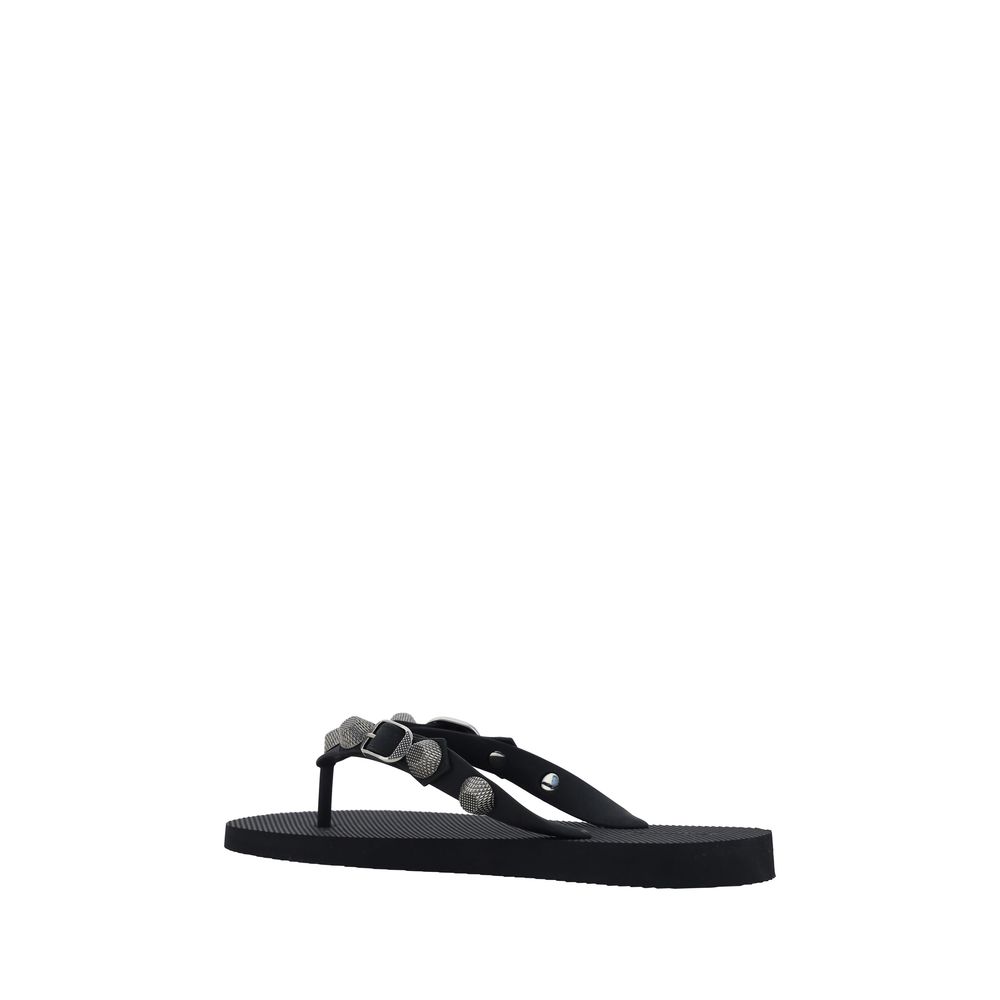 Balenciaga Black Flip-Flop Sandals - Artisanal Luxury Footwear