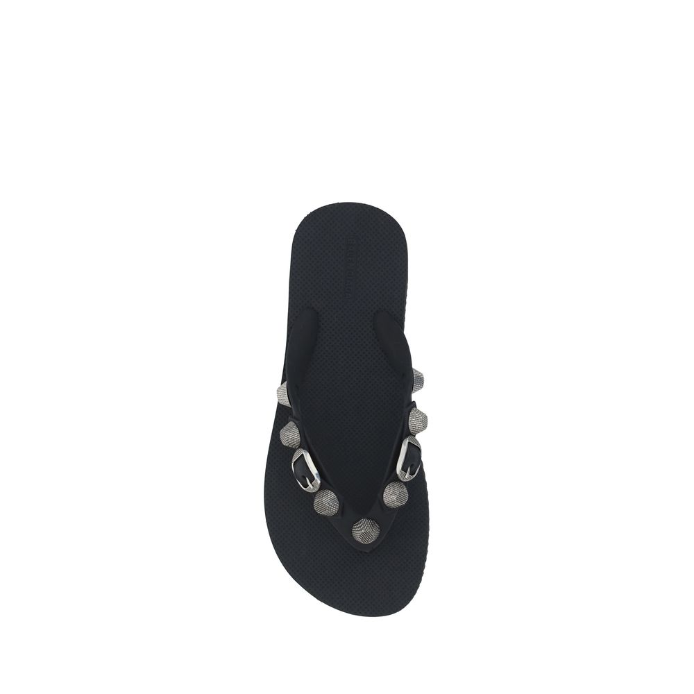 Balenciaga Black Flip-Flop Sandals - Artisanal Luxury Footwear