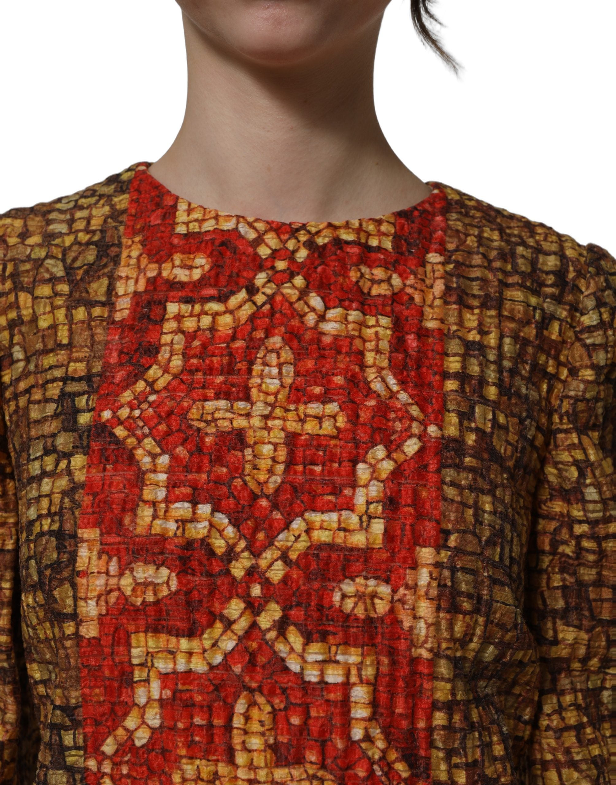 Dolce & Gabbana Multicolor Mosaic Mini Dress | Couture Elegance