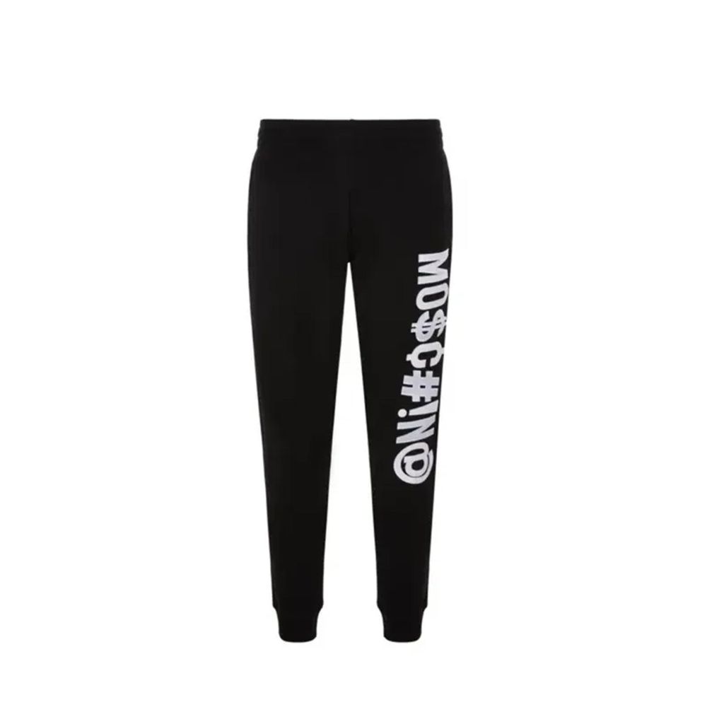 Experience the allure of Moschino Couture Black Cotton Joggers, crafted from 100% premium cotton for a tapered fit that embodies luxury and sophistication.