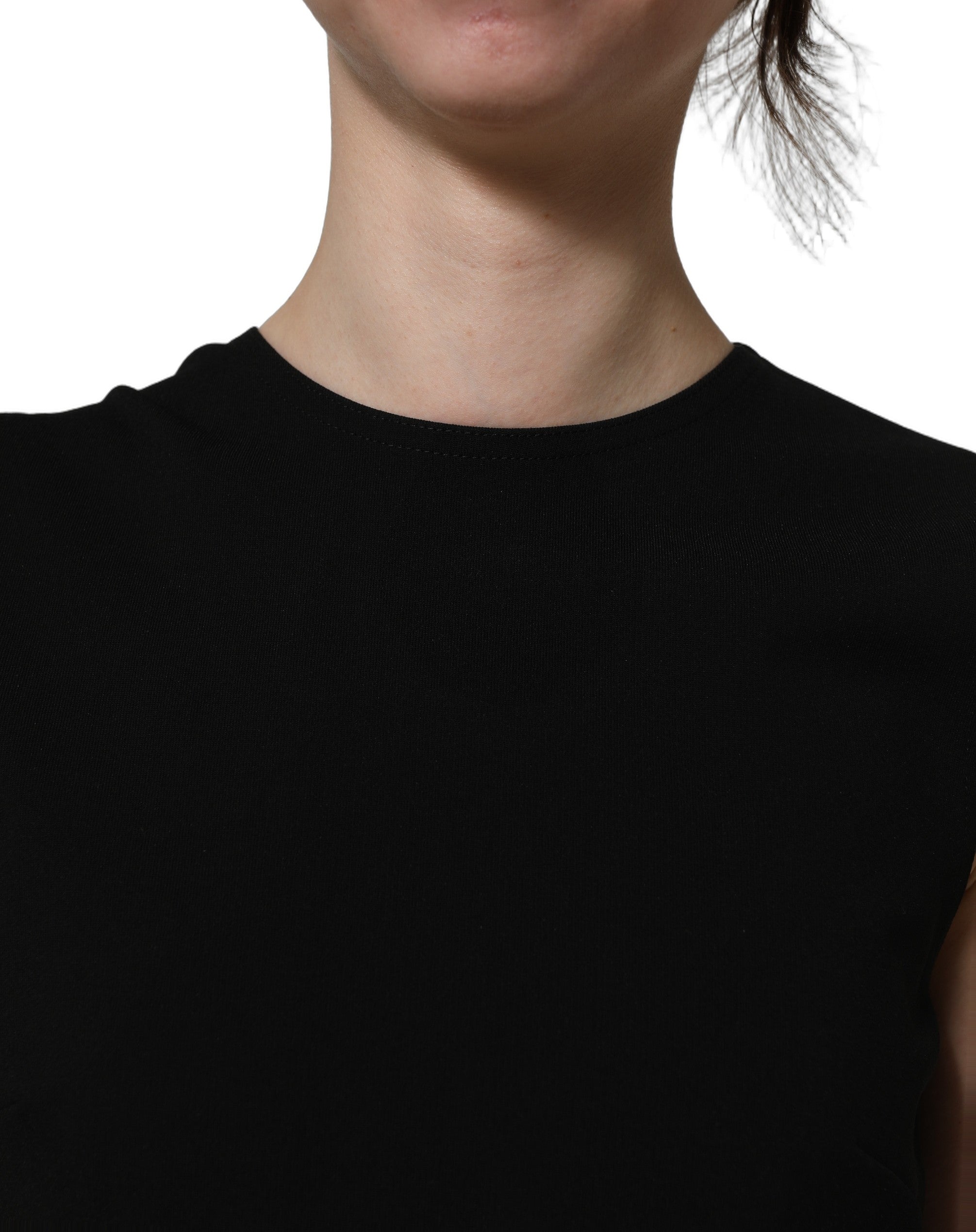 Elevate your elegance with the Dolce & Gabbana Black Cut Out Detail Sleeveless Maxi Dress, a masterpiece of luxurious craftsmanship and timeless allure, perfect for any sophisticated occasion.