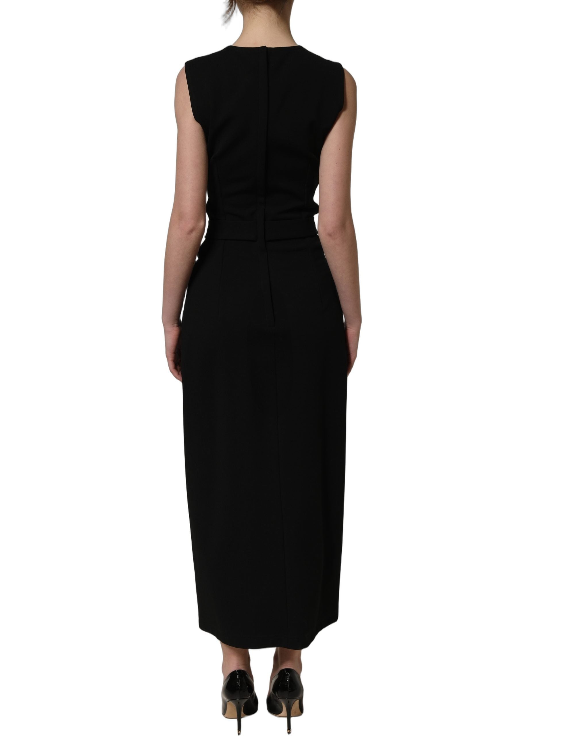 Discover the Dolce & Gabbana Black Cut Out Detail Sleeveless Maxi Dress, a masterpiece of luxurious craftsmanship and timeless elegance, perfect for unforgettable moments.
