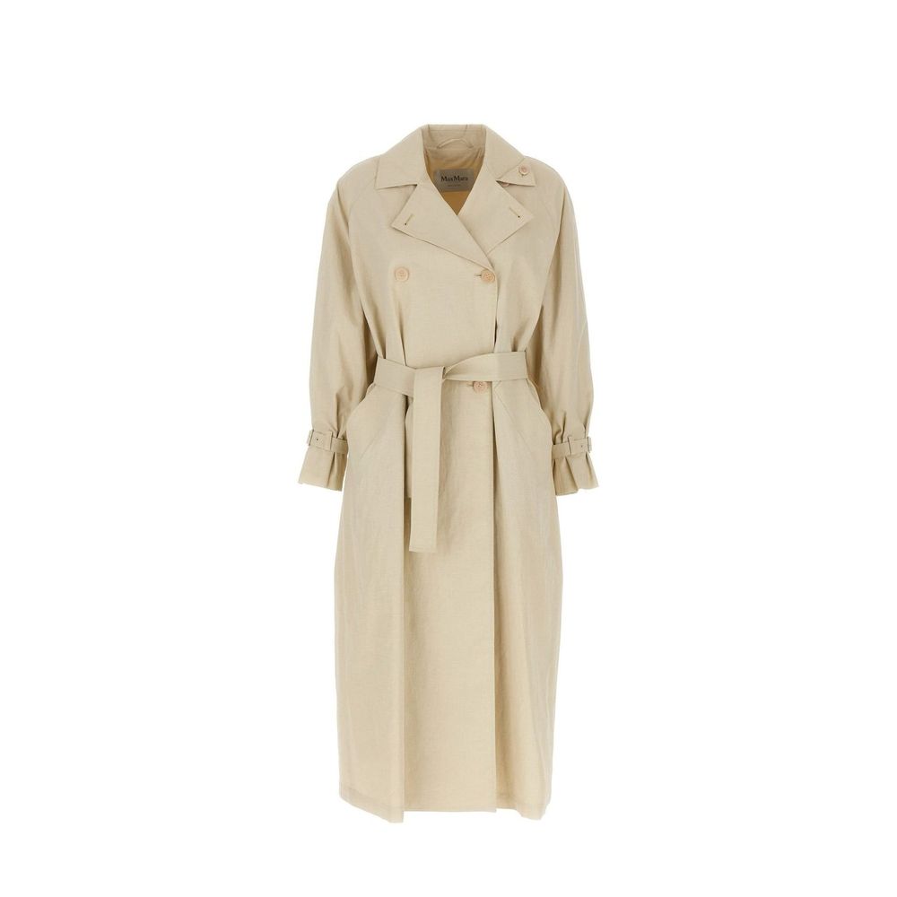 Discover the Max Mara Beige Cotton Coat, a timeless masterpiece of tailored elegance and sophistication, crafted for those who appreciate true luxury.