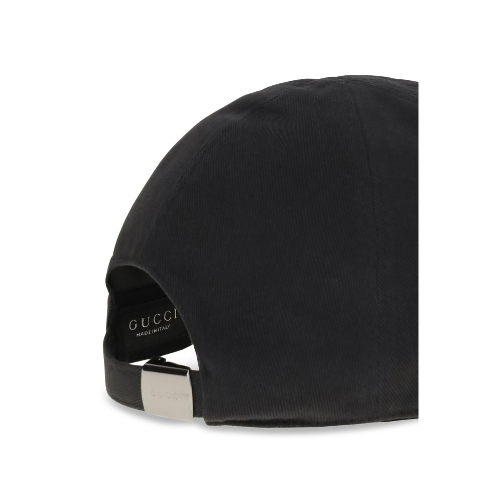 Gucci Black Cotton Cap - Artisanal Luxury Baseball Hat