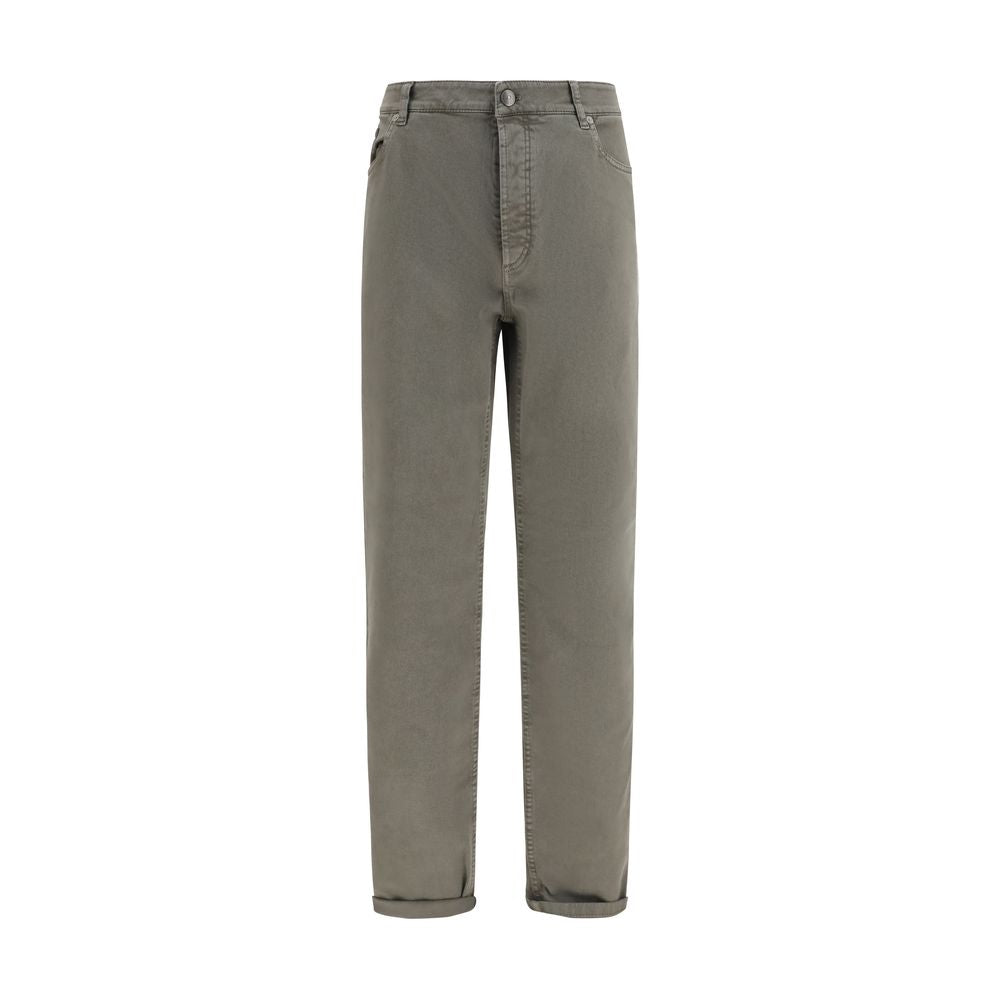 Brunello Cucinelli Bicolor Cotton Jeans, Designer Elegance