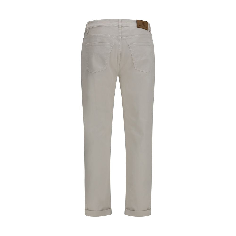 Brunello Cucinelli White Cotton Jeans – Artisanal Luxury Denim