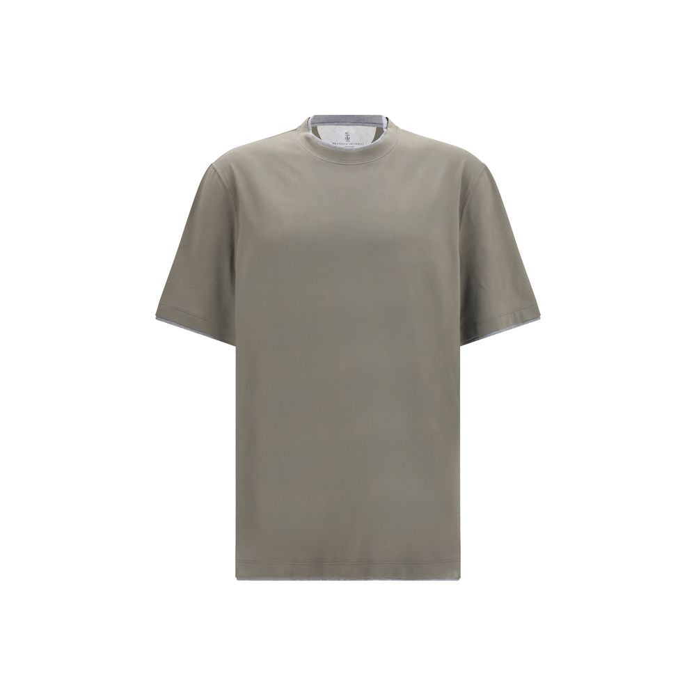 Brunello Cucinelli Bicolor Cotton T-Shirt, Designer Elegance