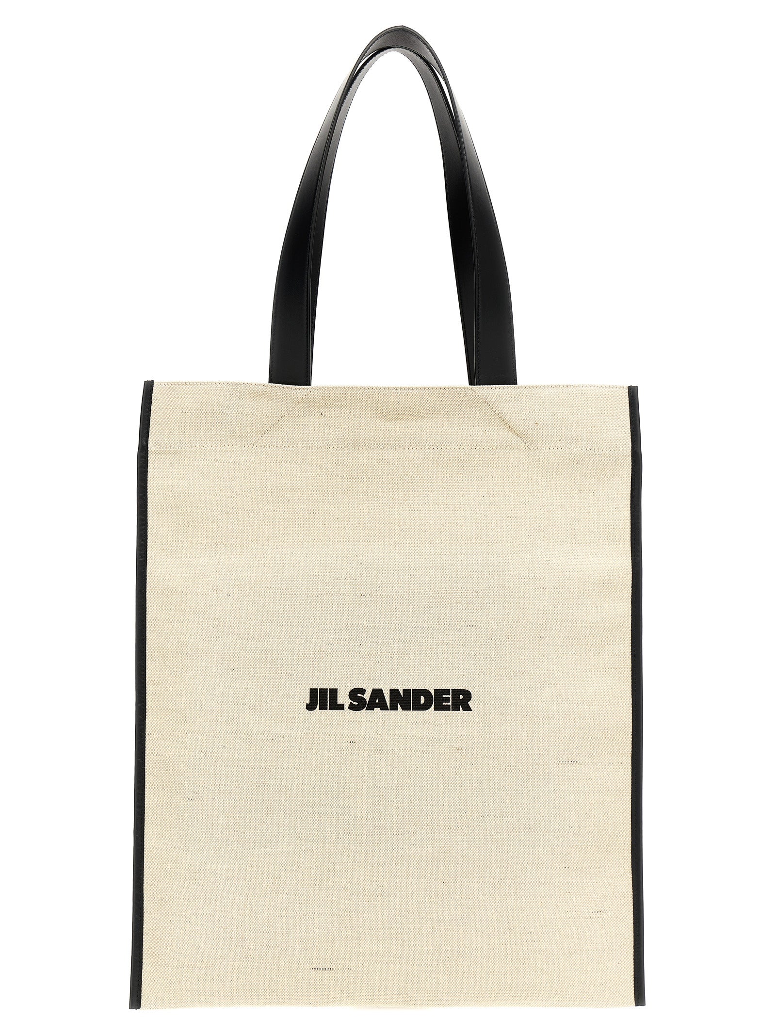 Elevate your style with the Jil Sander Bicolor Jute Tote Bag, a masterful blend of jute and cotton that embodies timeless elegance and artisanal luxury for discerning tastes.