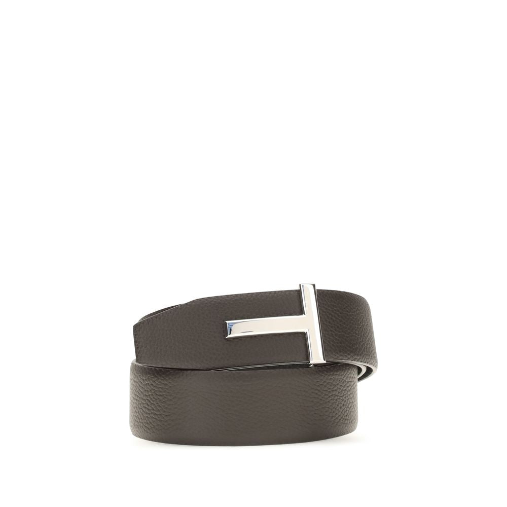 Tom Ford Brown Calf Leather Bos Taurus Belt - Artisanal Luxury