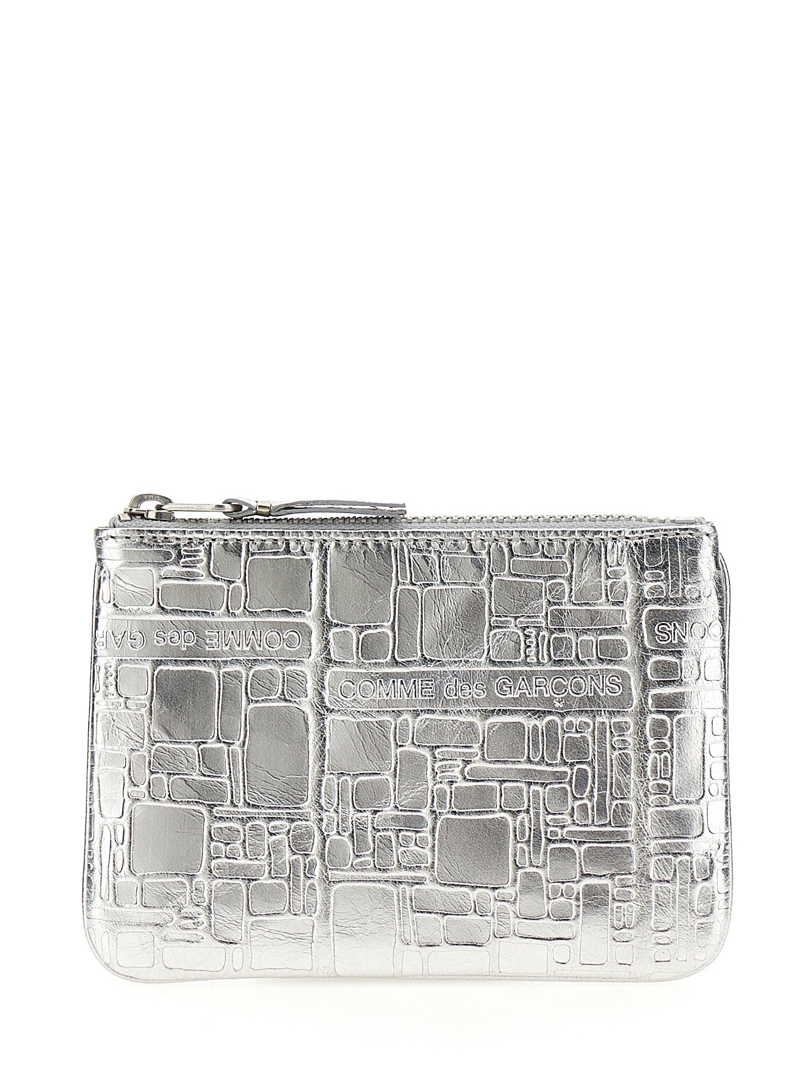 Comme Des Garçons Silver Calfskin Cardholder | Artisanal Luxury