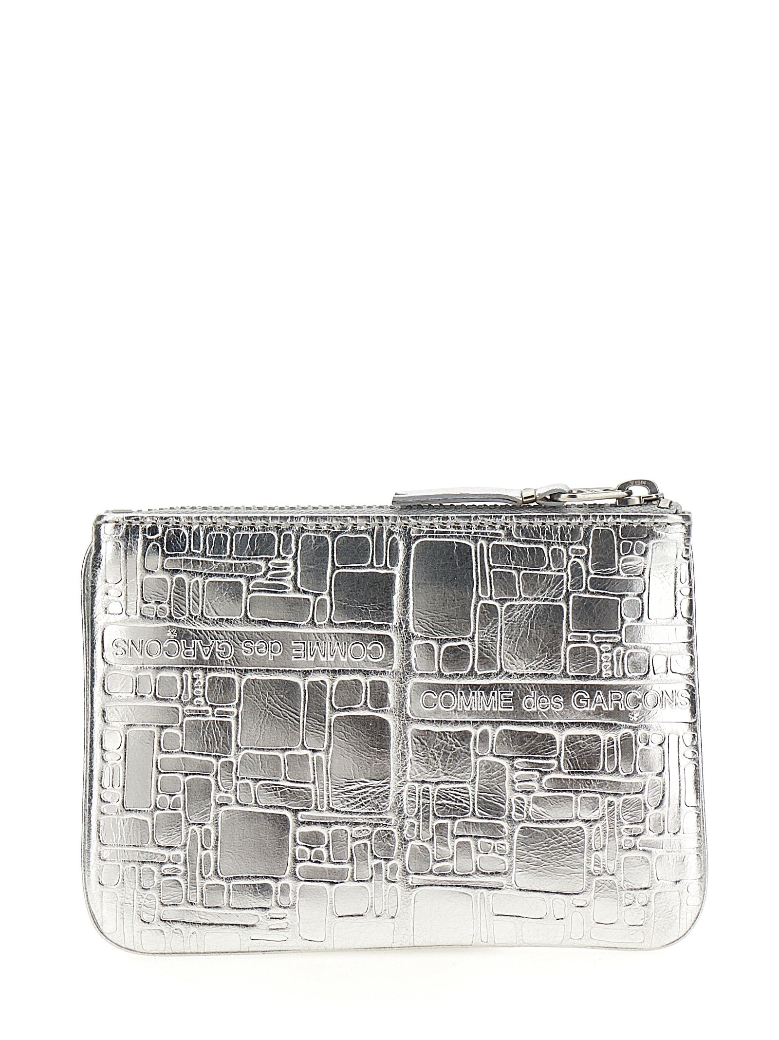 Comme Des Garçons Silver Calfskin Cardholder | Artisanal Luxury