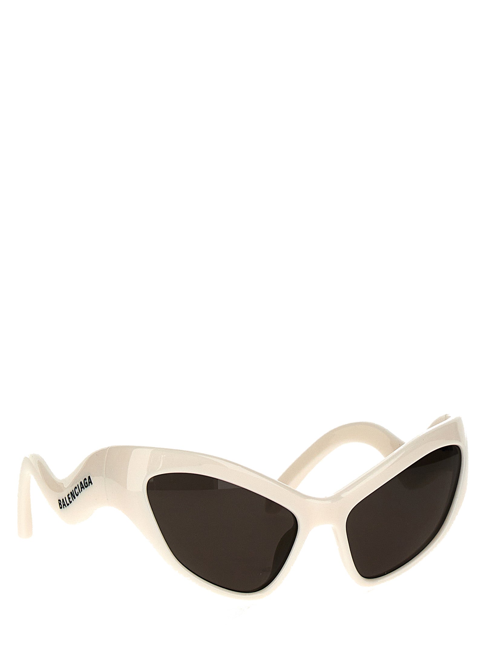 Balenciaga White Nylon Cat-Eye Sunglasses | Designer Luxury