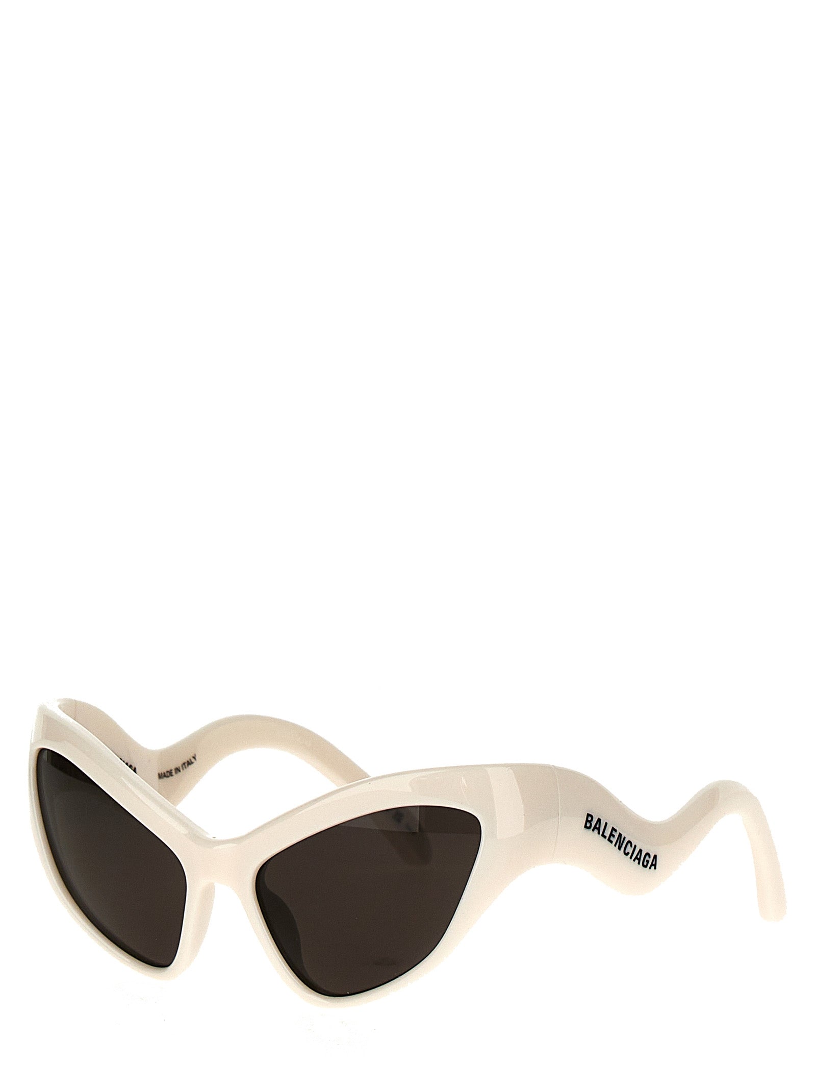 Balenciaga White Nylon Cat-Eye Sunglasses | Designer Luxury