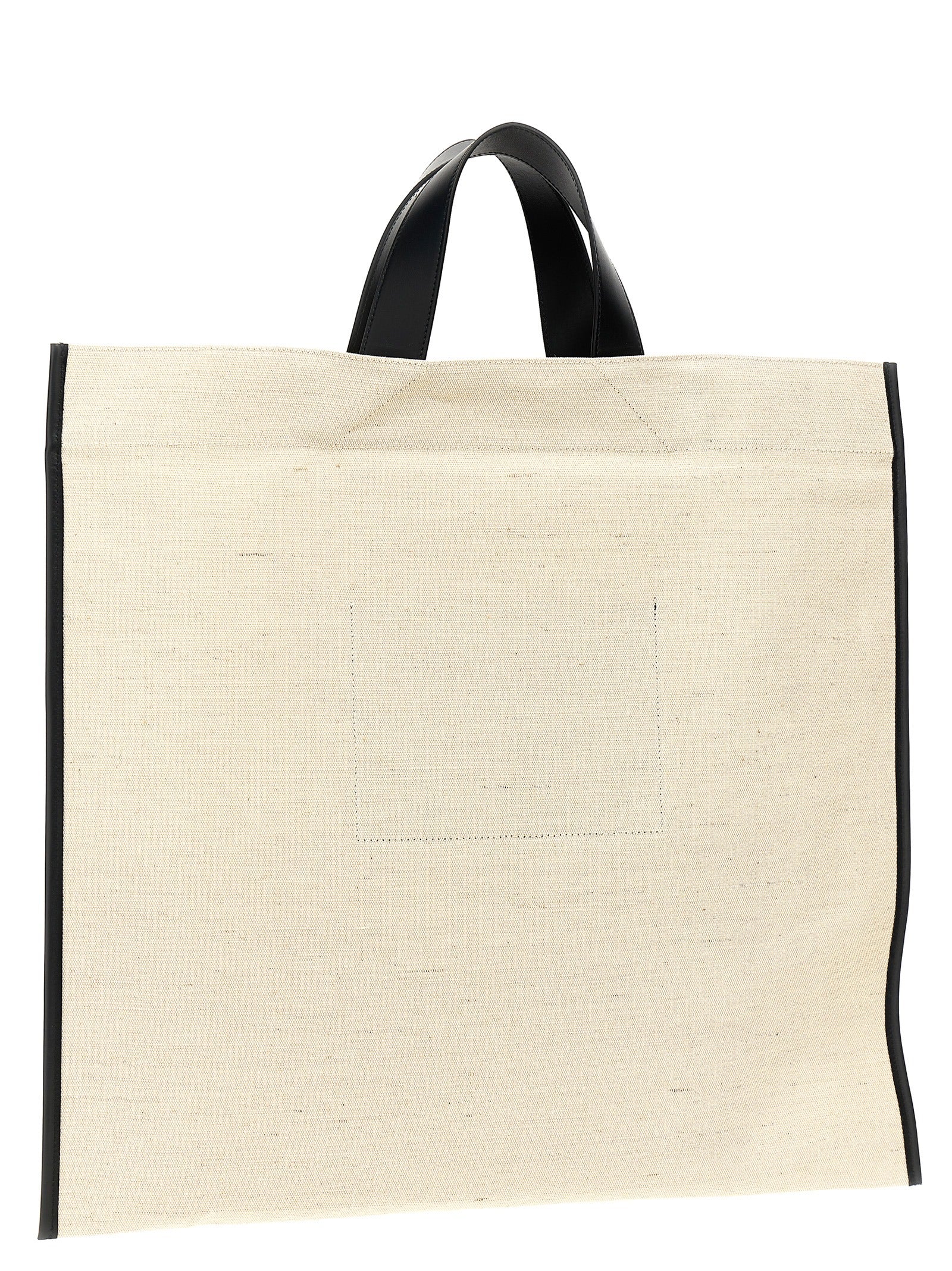 Elevate your style with the Jil Sander Bicolor Jute Tote Bag, a masterpiece of artisanal luxury crafted from premium jute and cotton, embodying timeless sophistication.