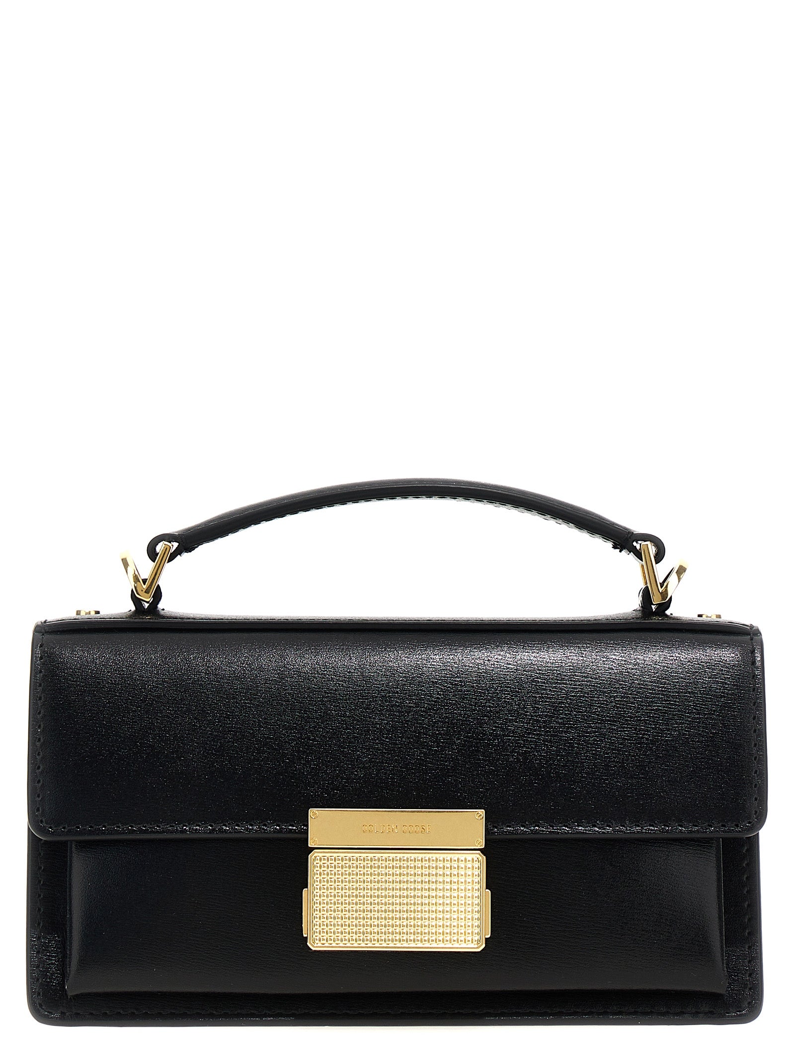Golden Goose Black Cowhide Handbag - Artisanal Luxury Accessory