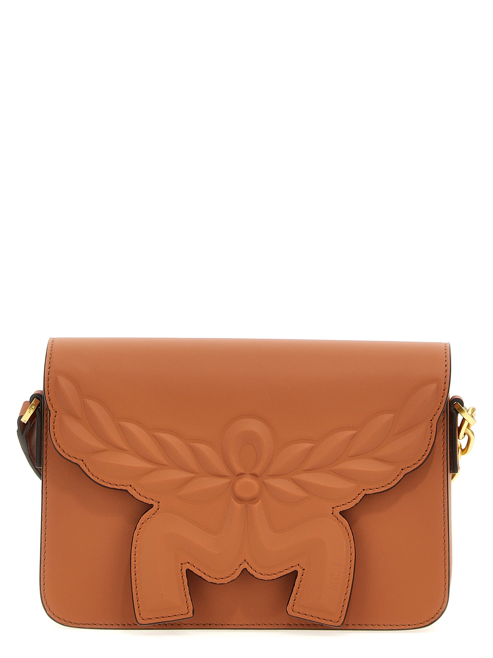 Elevate your elegance with the MCM Brown Calfskin Crossbody Bag, a luxurious testament to Italian craftsmanship, perfect for the discerning individual.