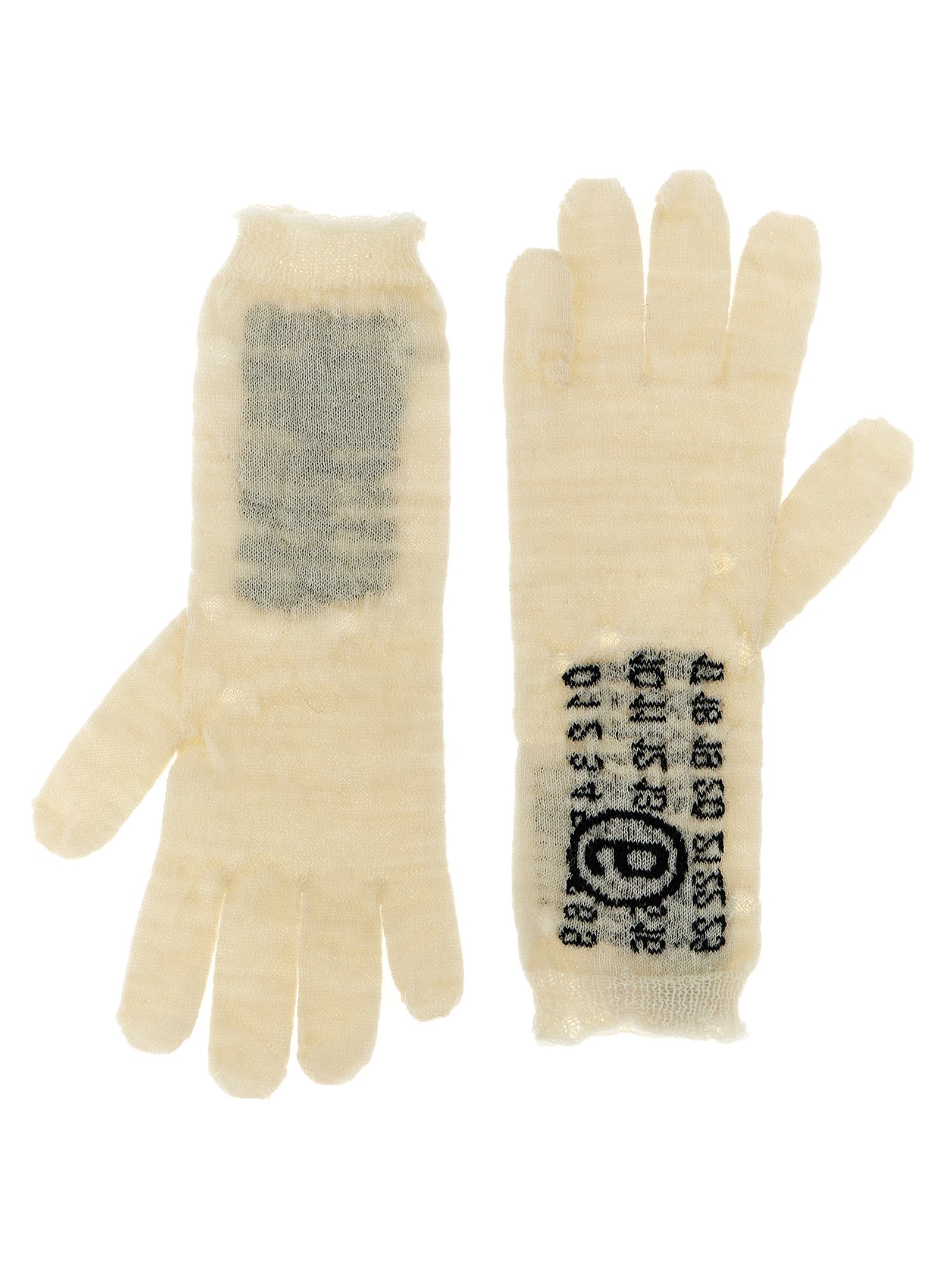 Indulge in the artisanal elegance of MM6 Maison Margiela Bicolor Virgin Wool Gloves, where luxurious craftsmanship meets avant-garde design for a statement of timeless sophistication.