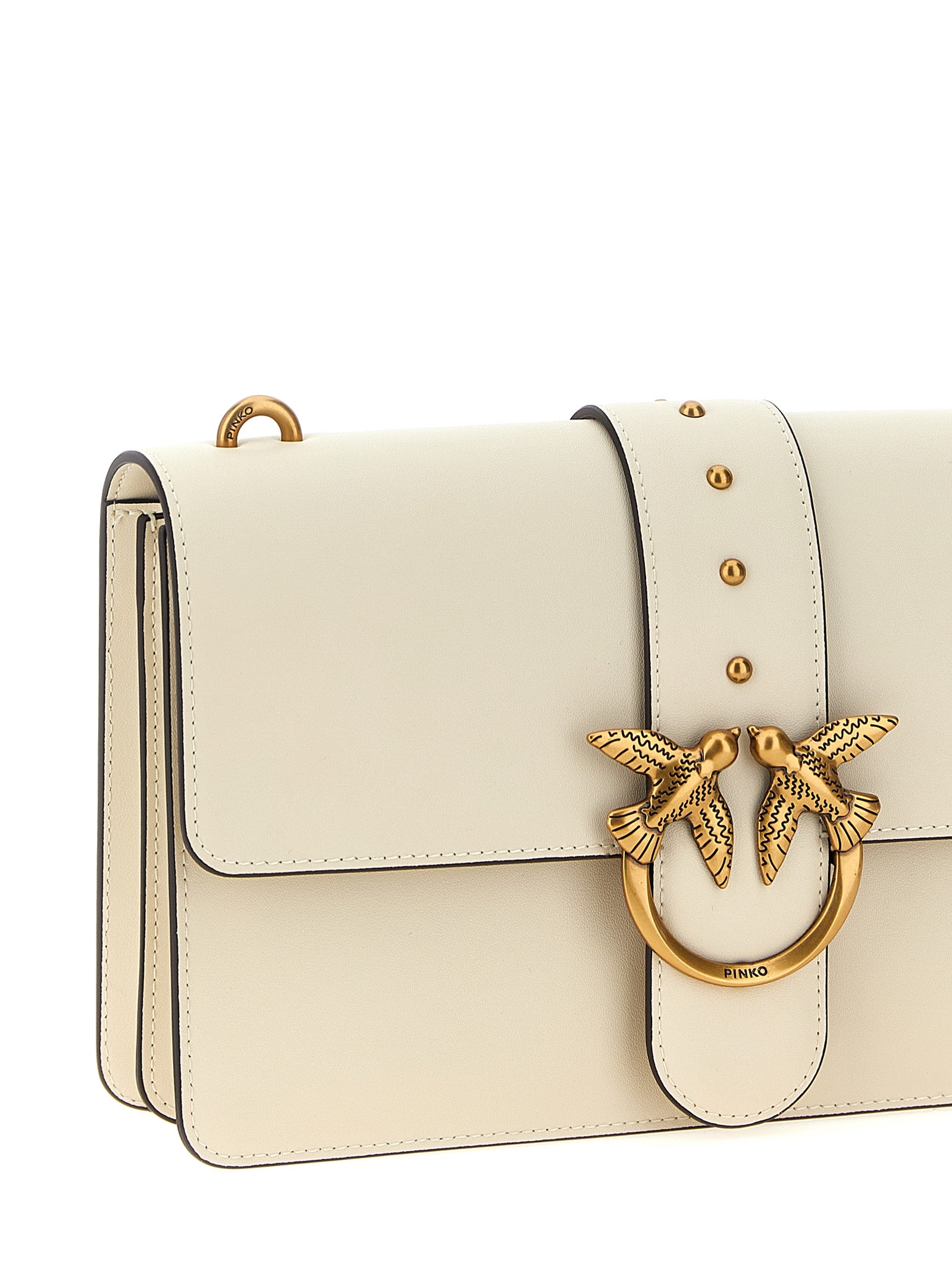 Elevate your elegance with the PINKO White Goatskin Crossbody Bag, a luxurious blend of artisanal craftsmanship and timeless design, perfect for any sophisticated occasion.