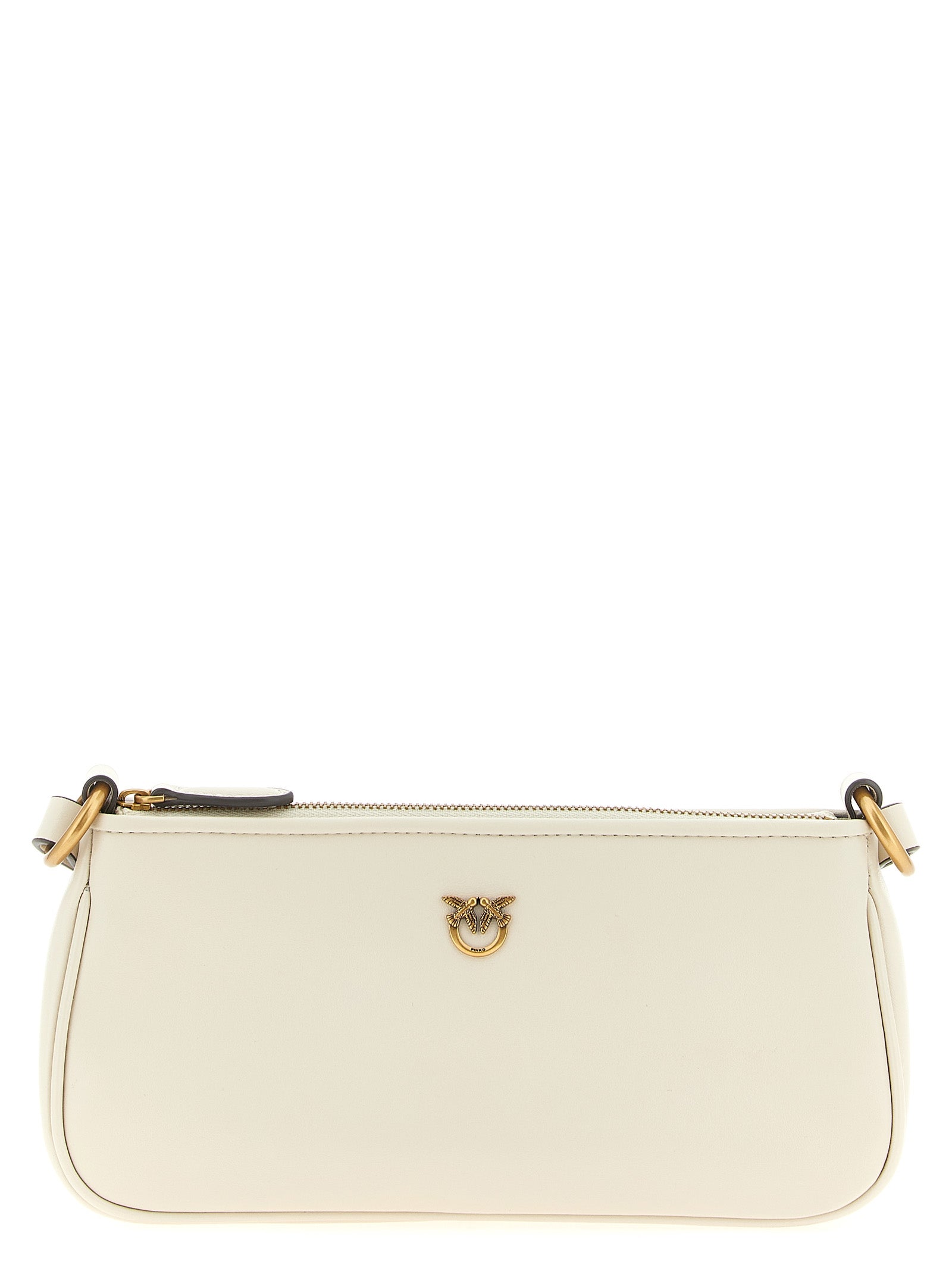Discover the PINKO White Goatskin Crossbody Bag, a masterpiece of artisanal luxury crafted from 100% goat leather, embodying elegance for the discerning individual.