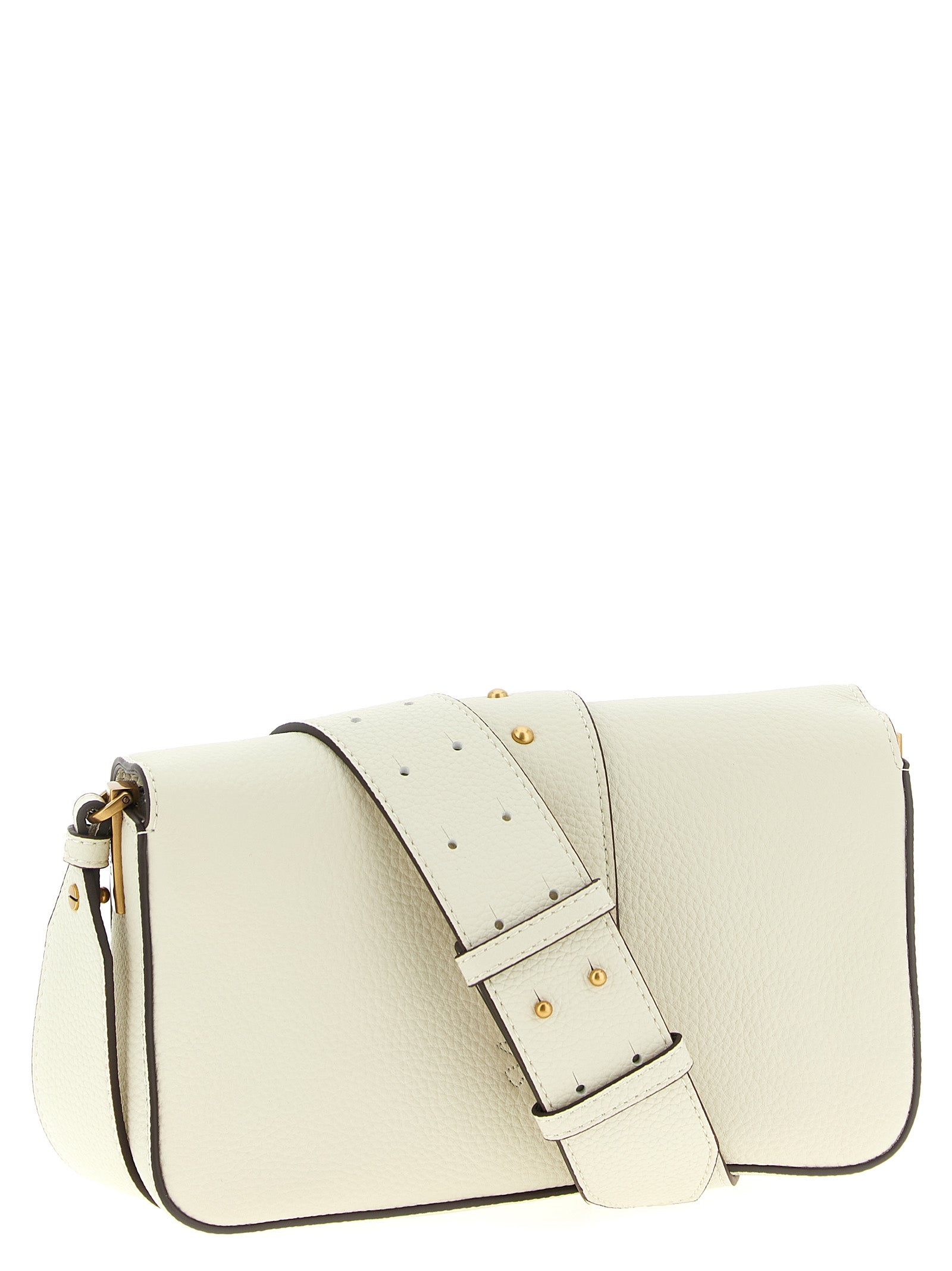 Elevate your style with the PINKO White Goatskin Crossbody Bag from the Love One Mini collection, a masterpiece of artisanal craftsmanship and modern luxury.