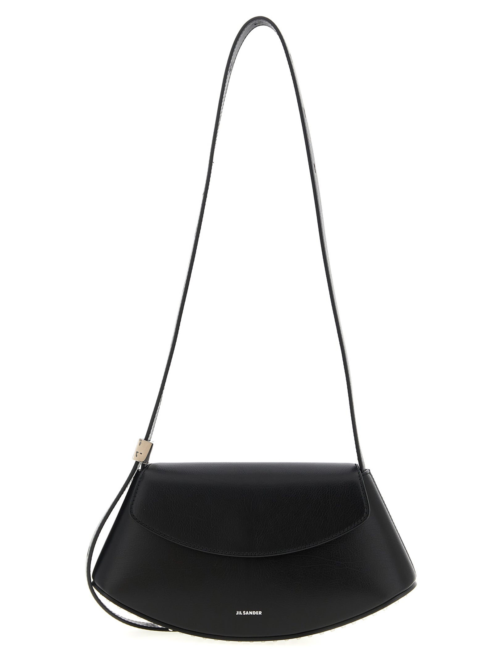 Discover the Jil Sander Black Bovine Leather Crossbody Bag, a symbol of exquisite craftsmanship and timeless elegance, perfect for the discerning individual.