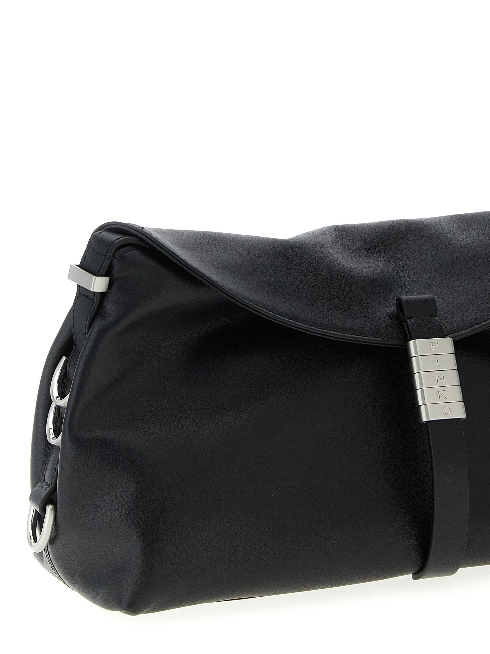 Elevate your style with the PINKO Black Goatskin Shoulder Bag, a luxurious expression of artisanal craftsmanship and timeless elegance, perfect for any occasion.
