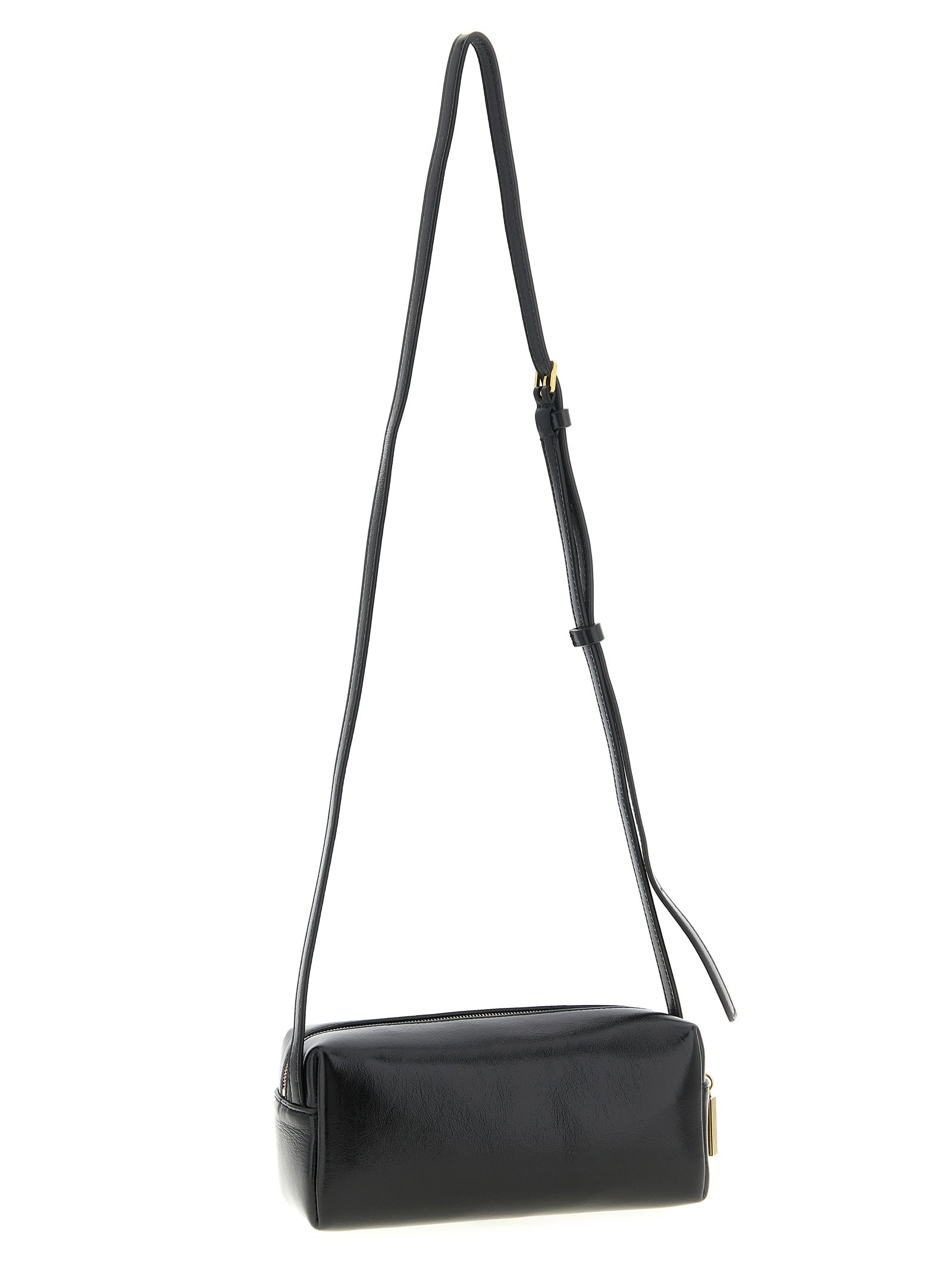 Discover the Khaite Black Calfskin Crossbody Bag, a masterpiece of Italian craftsmanship that embodies timeless elegance and modern sophistication for the discerning individual.