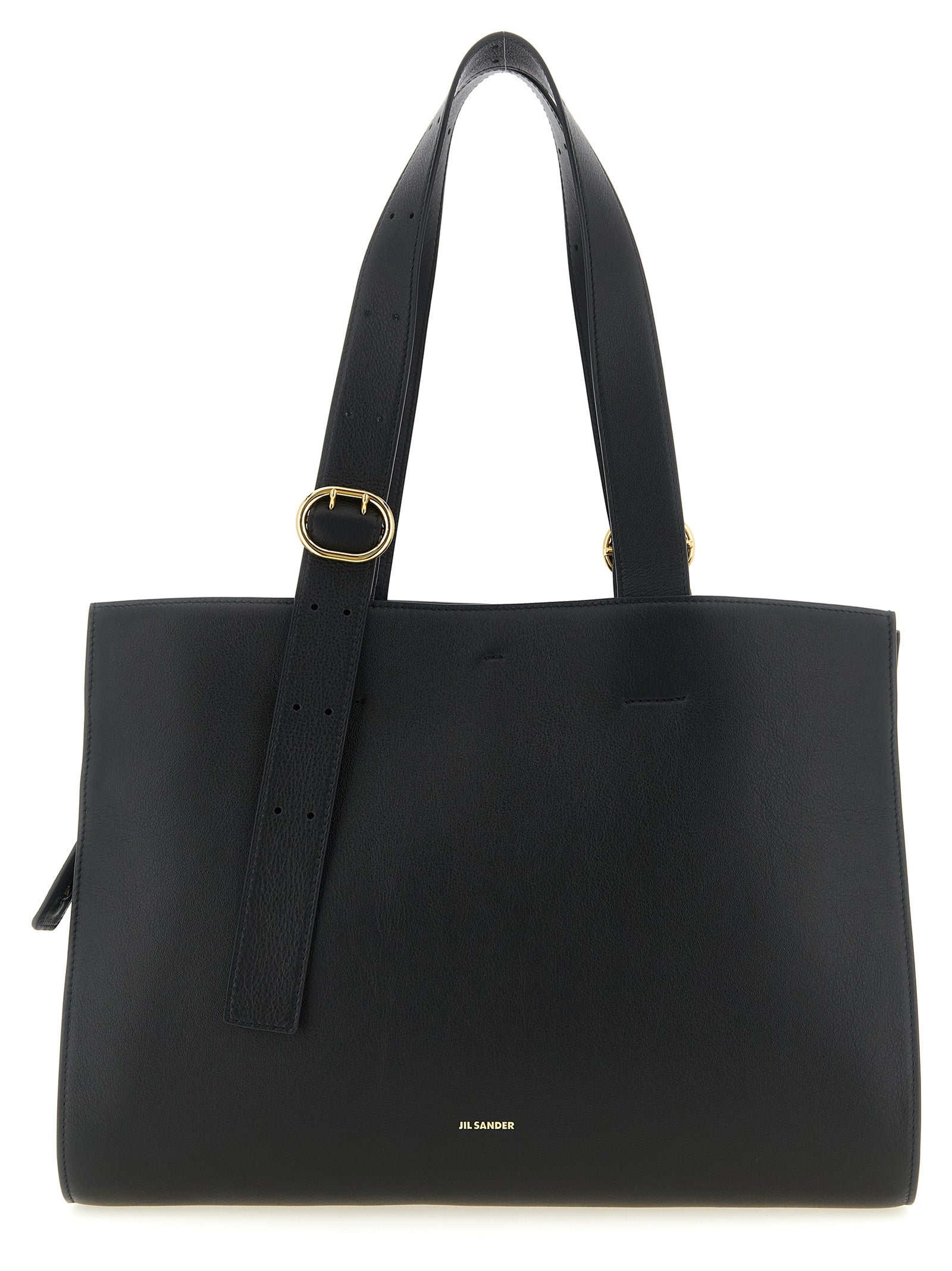 Experience the allure of the Jil Sander Black Calfskin Tote Bag, where artisanal luxury meets timeless elegance, crafted for those who appreciate refined sophistication.
