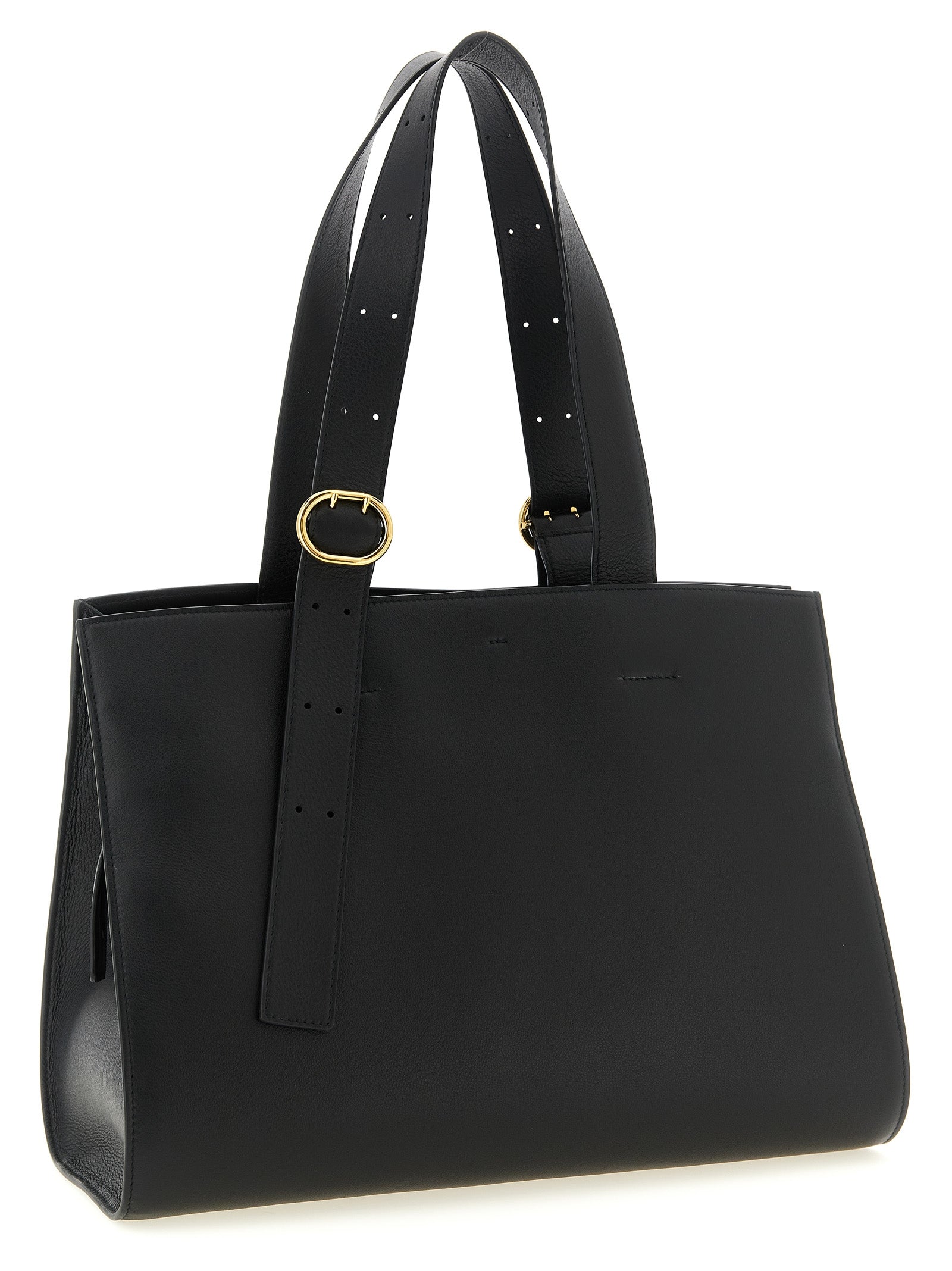 Experience the exquisite craftsmanship of the Jil Sander Black Calfskin Tote Bag, a luxurious blend of elegance and functionality, perfect for the discerning connoisseur.