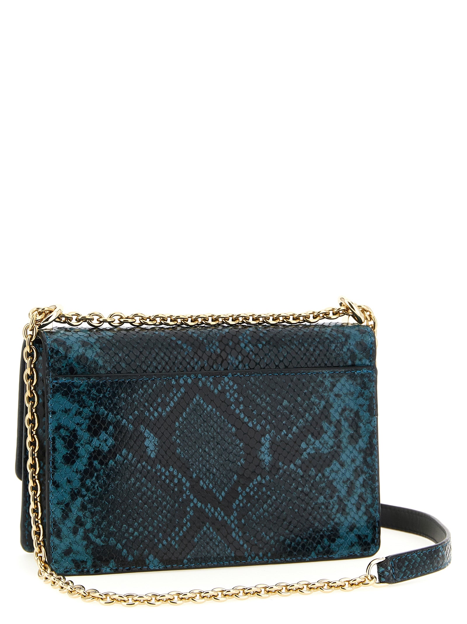 Indulge in the exquisite Furla Blue Goatskin Crossbody Bag, a luxurious blend of goat and calfskin leather, embodying timeless elegance and artisanal craftsmanship.