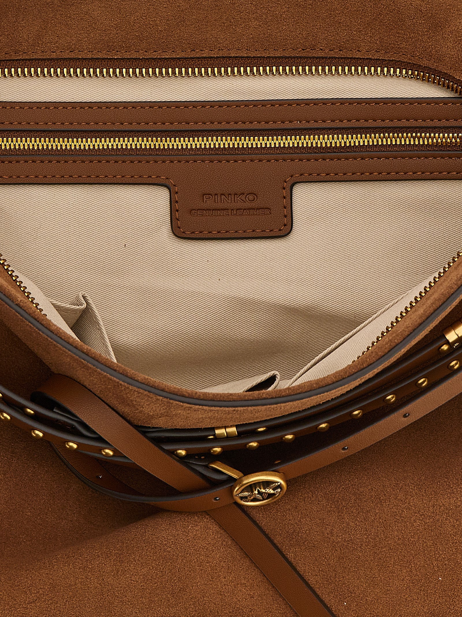 Discover the PINKO Brown Cowhide Shoulder Bag, an artisanal luxury accessory crafted from exquisite cow leather, embodying sophistication and timeless elegance for the discerning connoisseur.