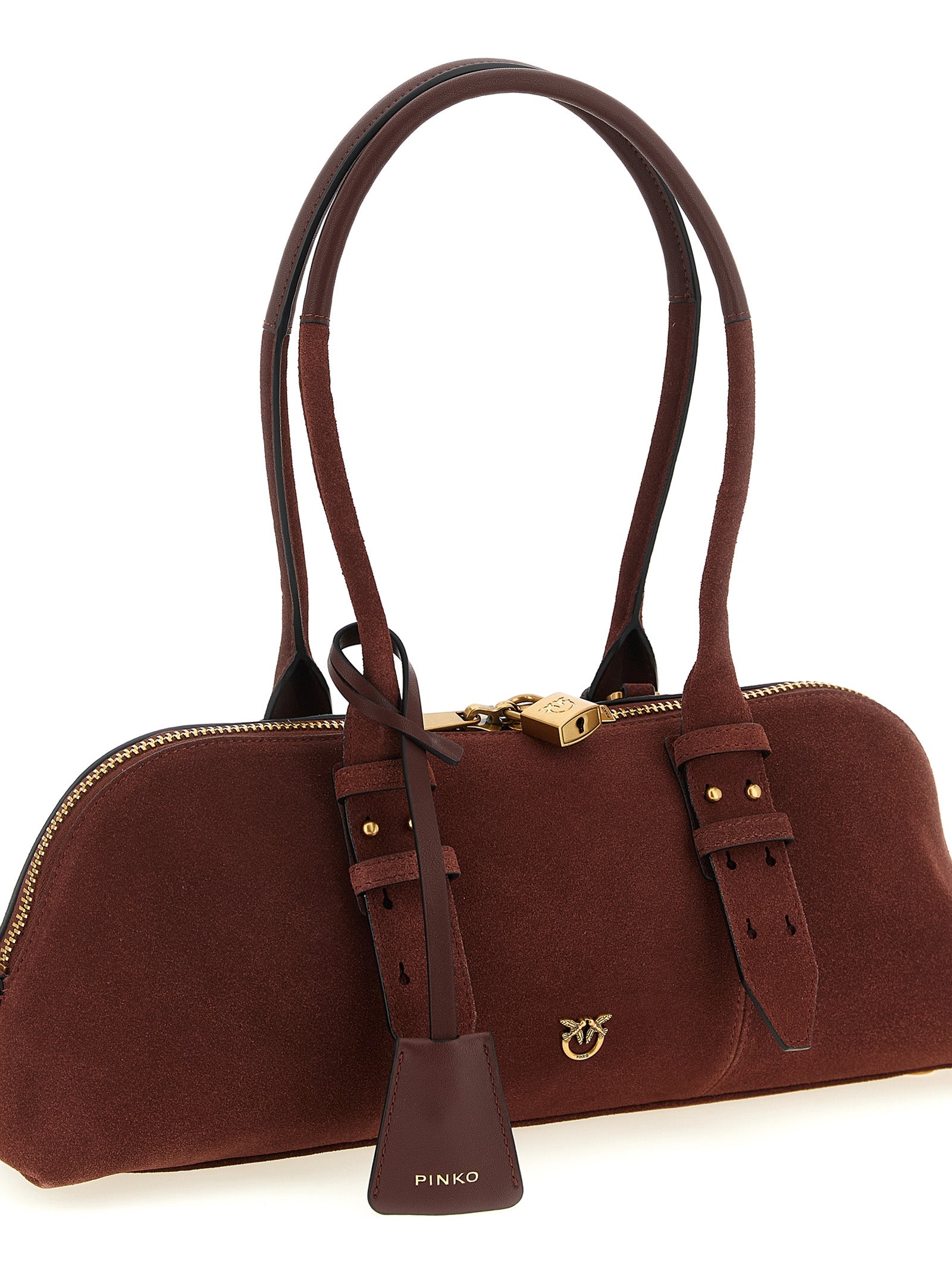 Indulge in the PINKO Bordeaux Cowhide Shoulder Bag, a masterpiece of artisanal luxury crafted from exquisite cow leather, perfect for the discerning individual.