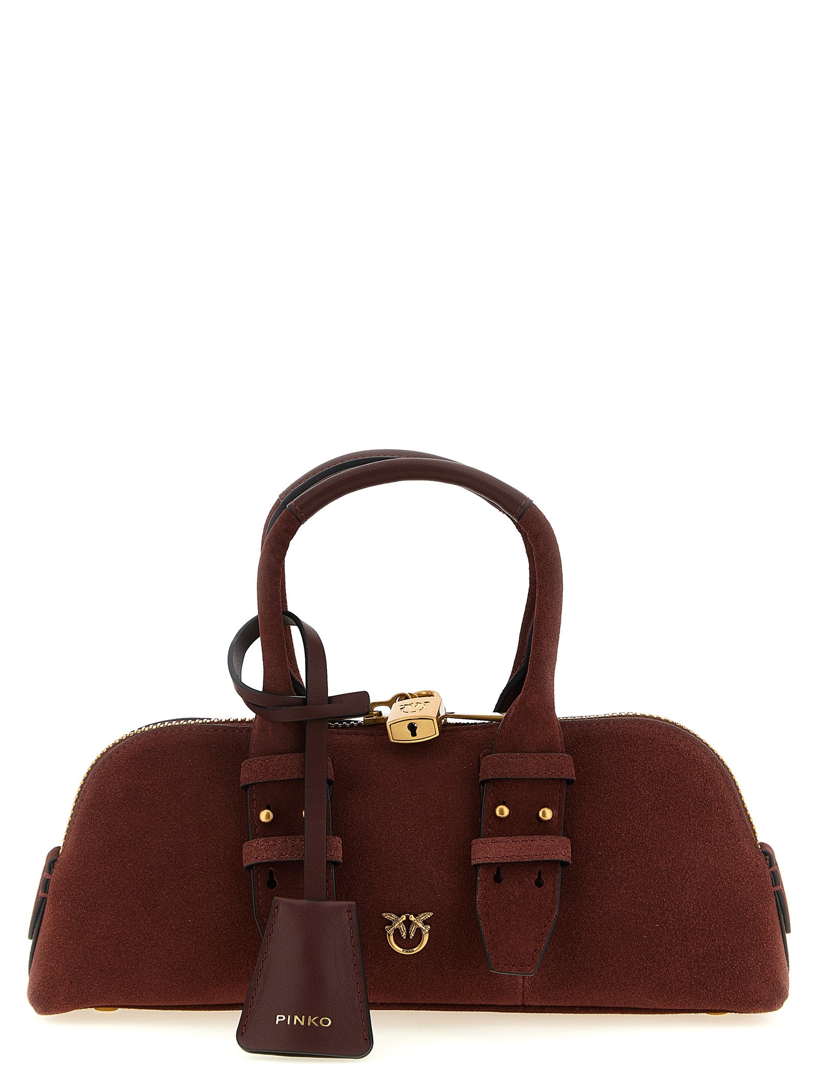 Indulge in the PINKO Bordeaux Cowhide Shoulder Bag, a masterpiece of craftsmanship and luxury, designed for the discerning individual who values elegance and sophistication.