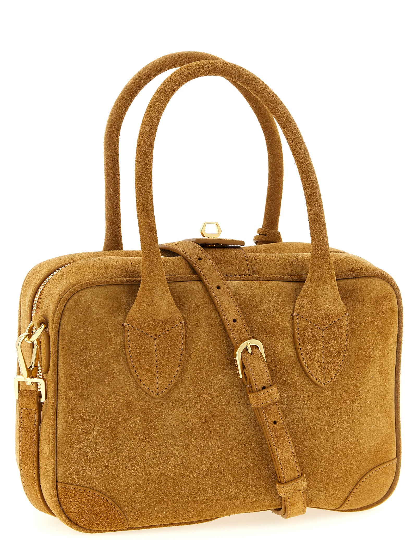 Golden Goose Beige Cowhide Handbag – Artisanal Luxury Accessory