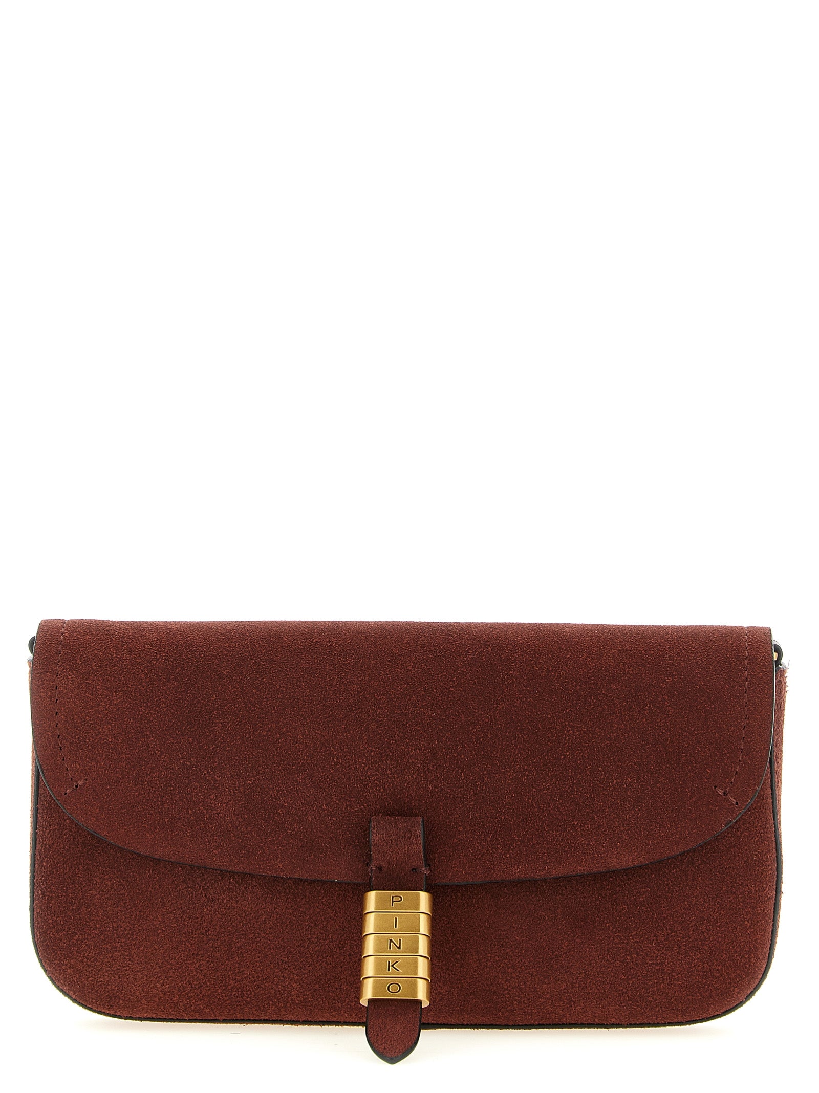 Indulge in the PINKO Bordeaux Cowhide Shoulder Bag, a masterpiece of artisanal luxury crafted from exquisite cow leather, embodying sophistication and timeless elegance.