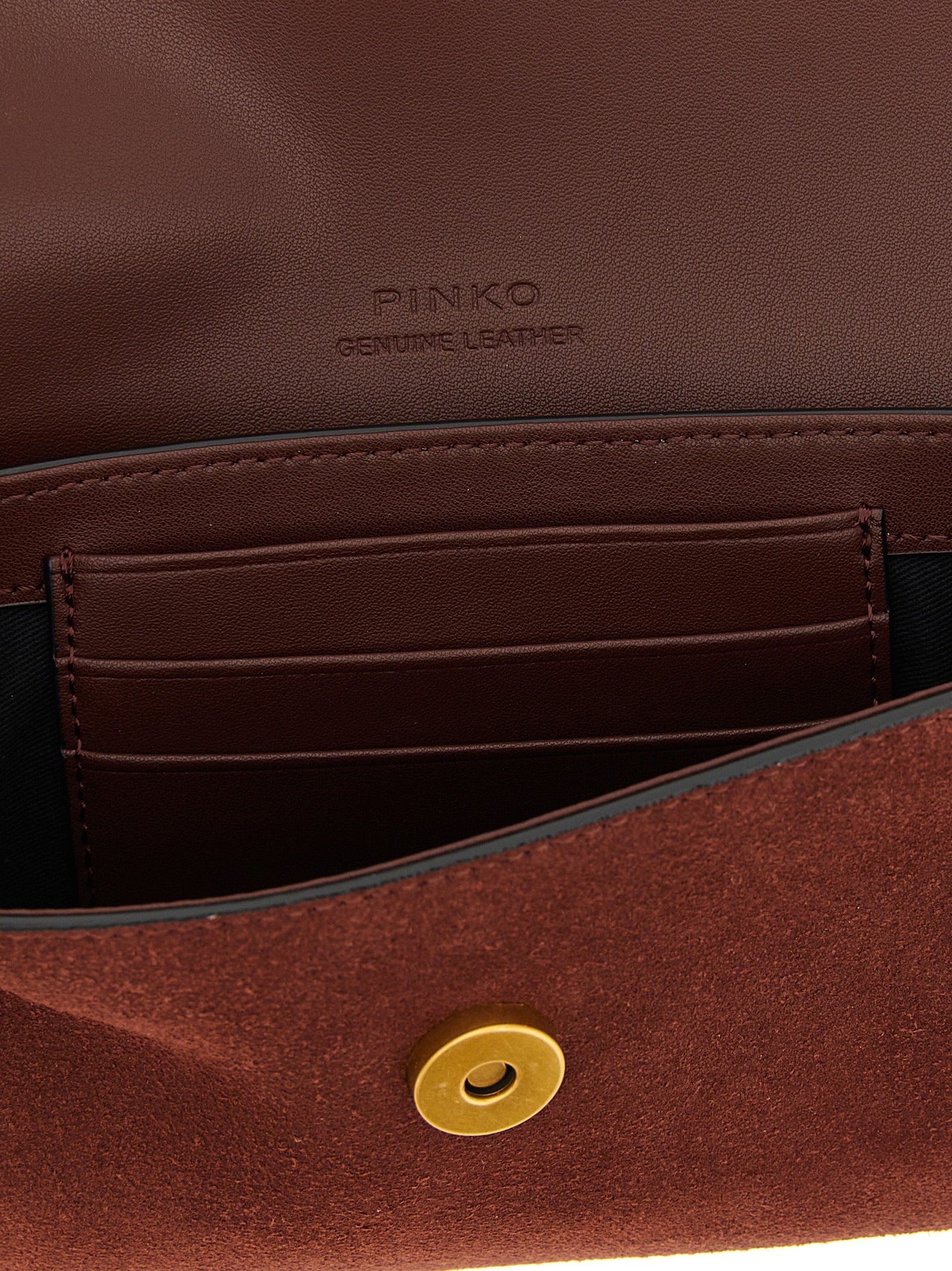 Indulge in the PINKO Bordeaux Cowhide Shoulder Bag, an artisanal luxury accessory crafted from exquisite cow leather, embodying elegance and sophistication for the discerning individual.