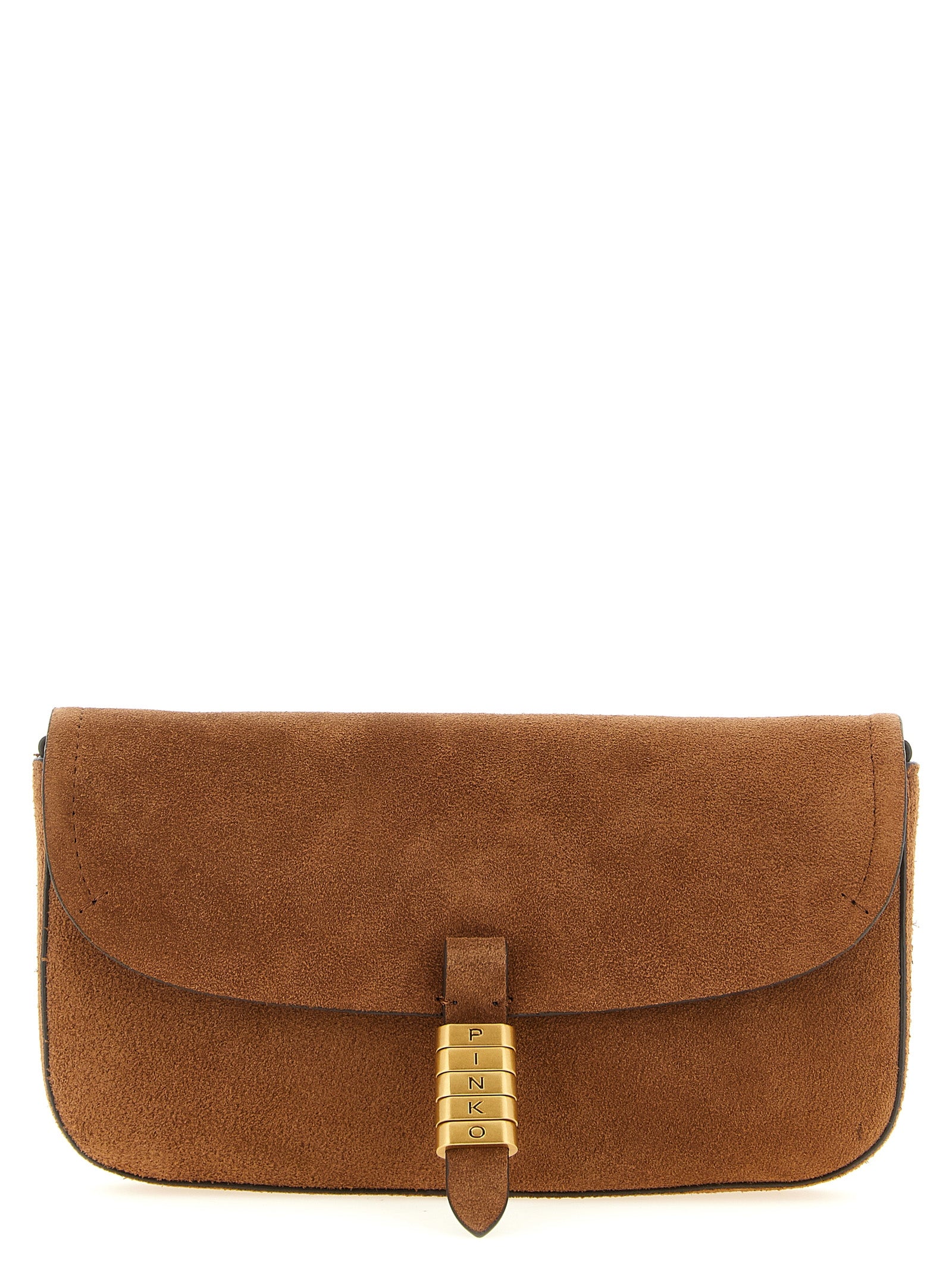 Discover the PINKO Brown Cowhide Shoulder Bag, a masterpiece of artisanal luxury crafted from premium cow leather, embodying sophistication and timeless elegance for the discerning individual.