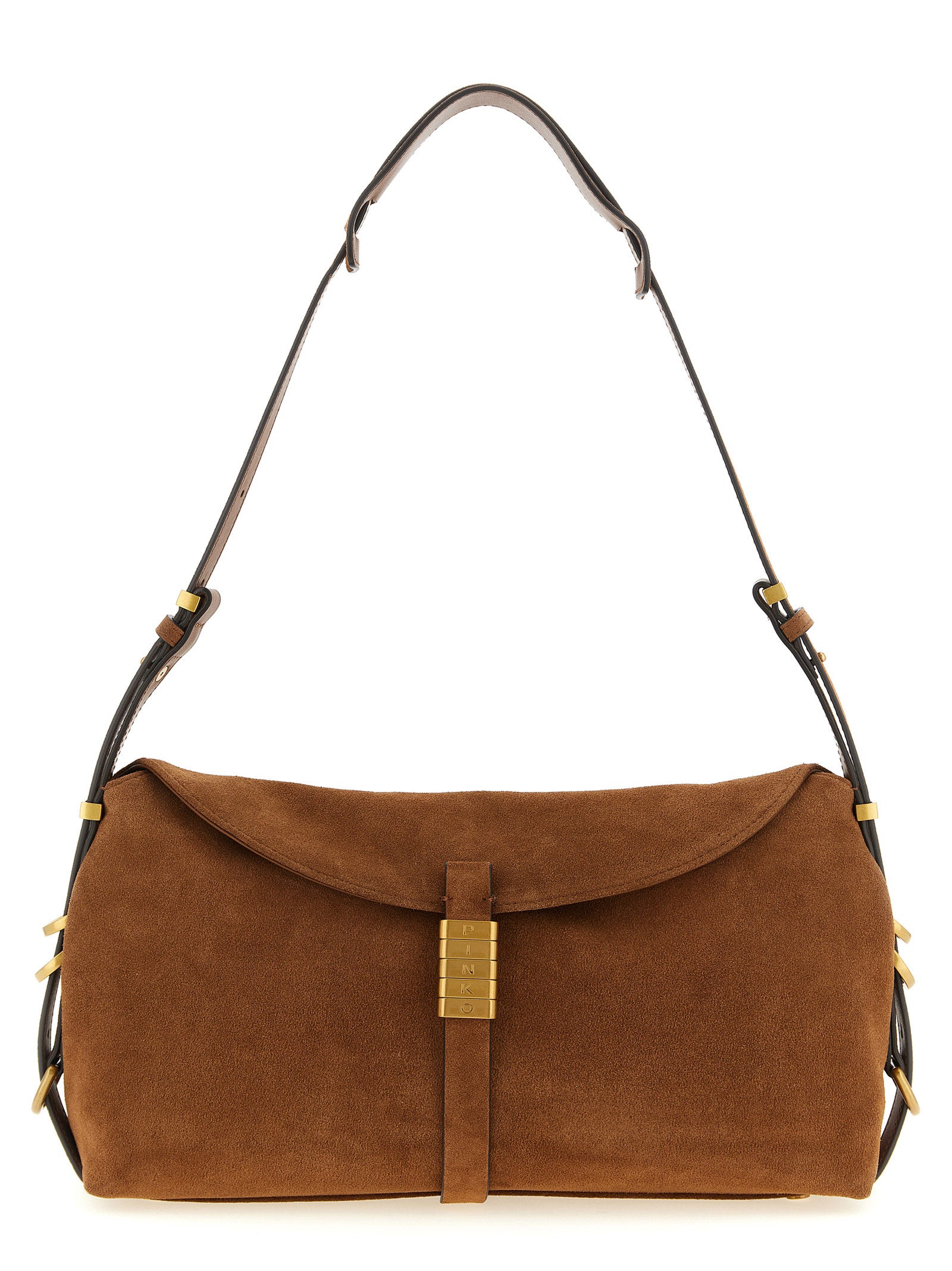 Indulge in the PINKO Brown Cowhide Shoulder Bag, a testament to artisanal luxury and sophisticated design, perfect for elevating any ensemble with timeless elegance.