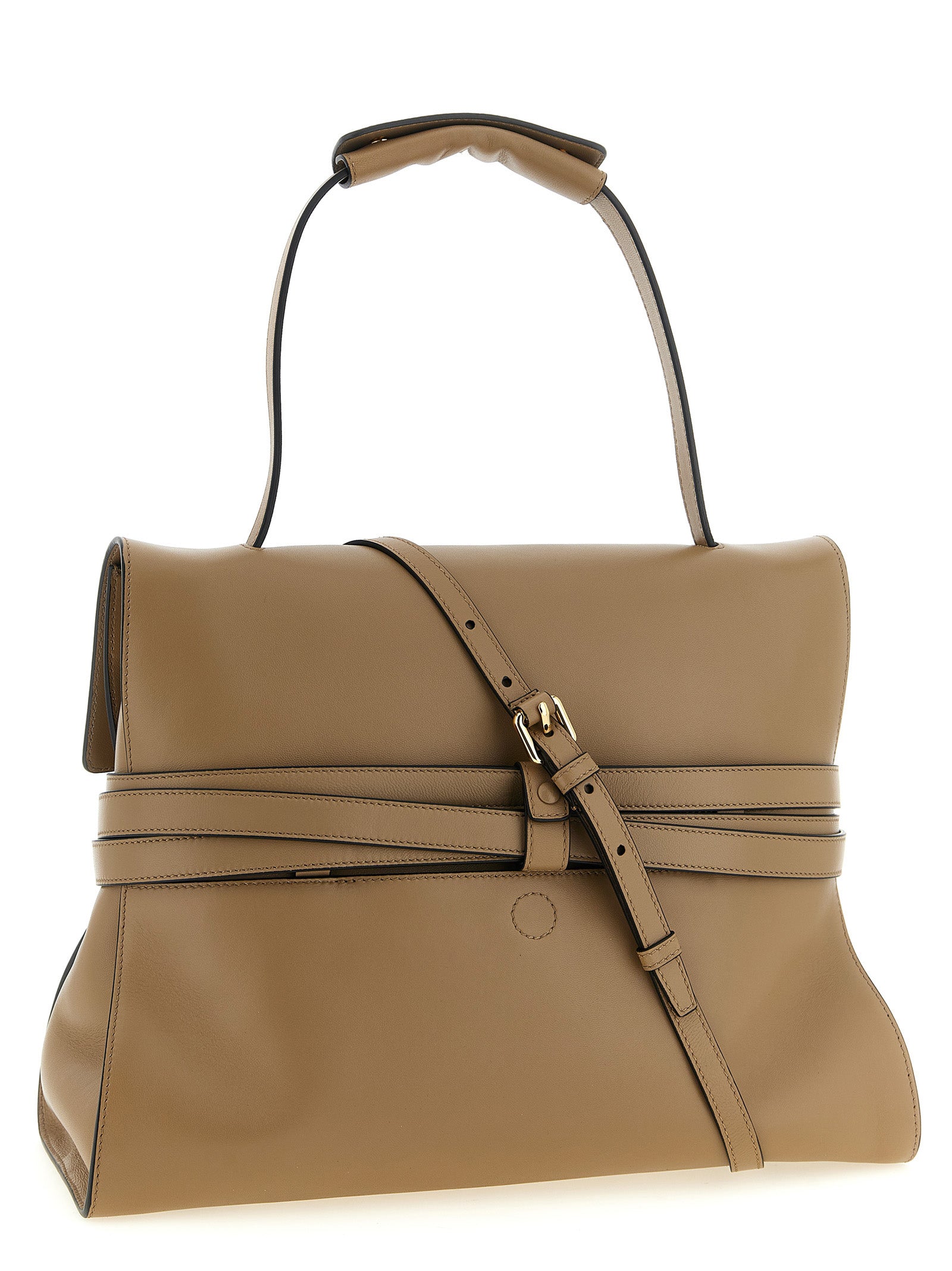 Elevate your style with the Moschino Beige Napa Leather Shoulder Bag, a masterpiece of artisanal design that embodies luxury and sophistication for the discerning individual.