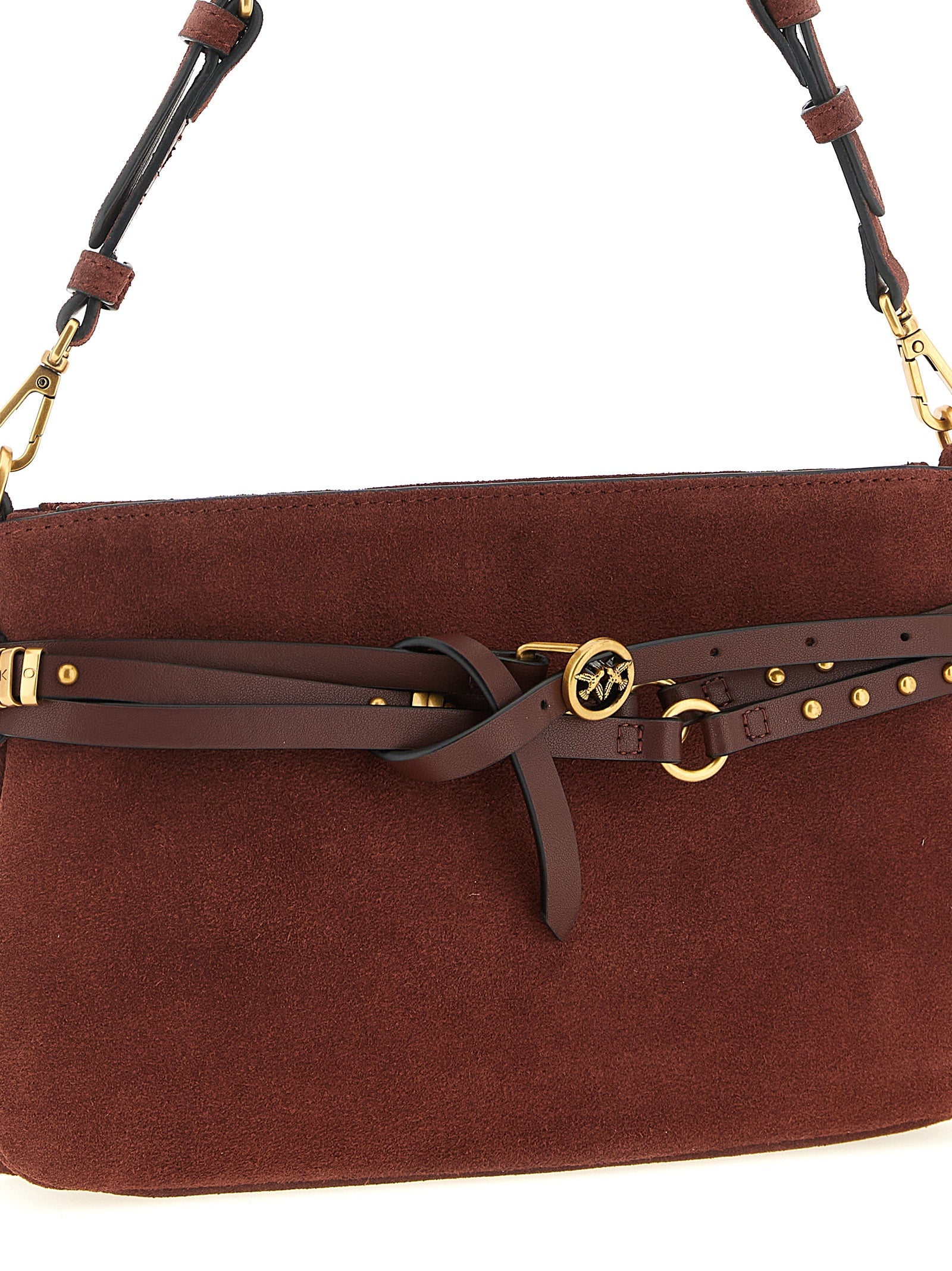 Discover the PINKO Bordeaux Lamb Leather Shoulder Bag, a masterpiece of artisanal luxury, blending exquisite craftsmanship with timeless elegance for the discerning individual.