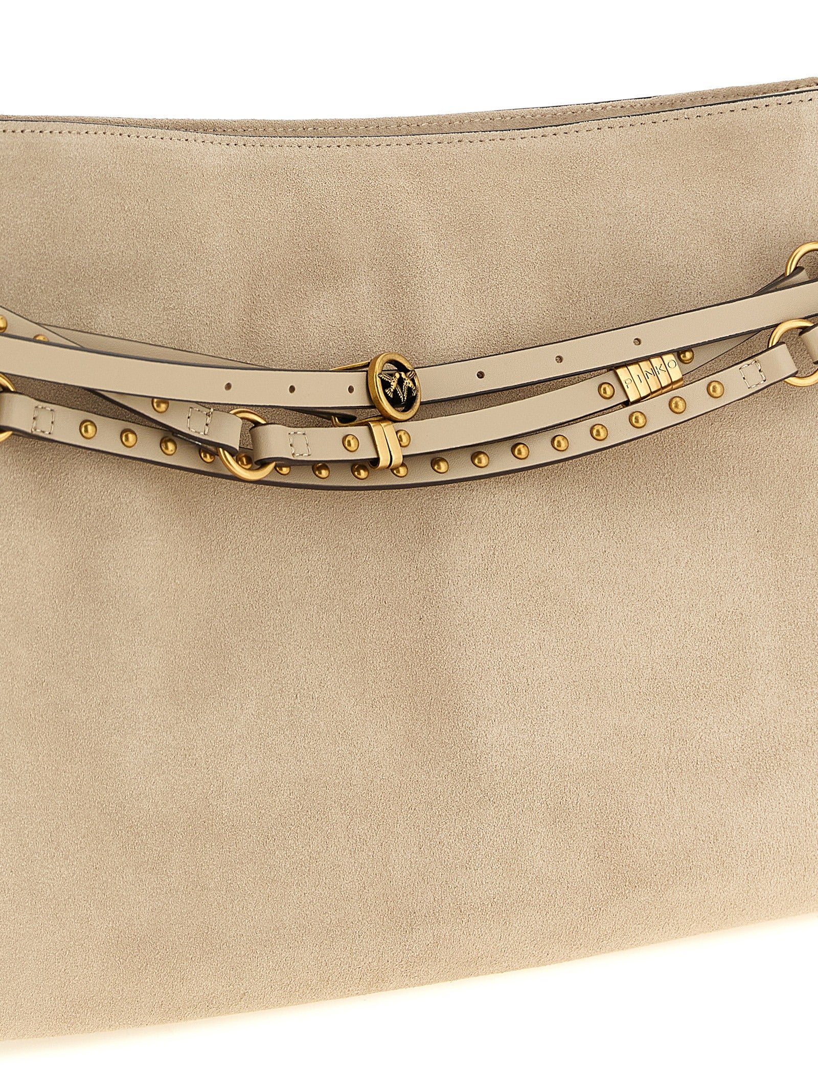 Elevate your elegance with the PINKO Beige Cowhide Shoulder Bag, a masterpiece of artisanal luxury crafted from exquisite cow leather for timeless sophistication.